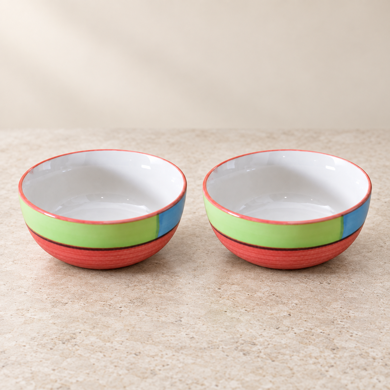 KunhaR Ceramic Serving Bowls, 400 ml Each, Set of 2, Red, Small Bowls for Soup, Rice, Curry, Snacks and Desserts - Image 6