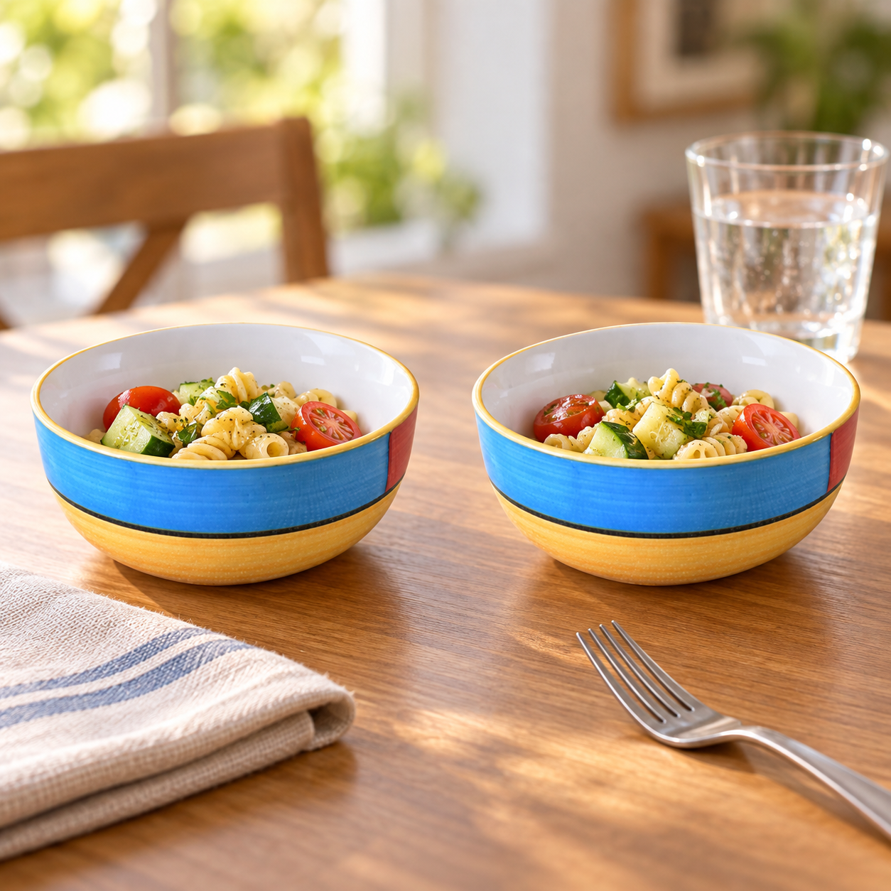 KunhaR Ceramic Serving Bowls, 400 ml Each, Set of 2, Yellow Multi, Small Bowls for Soup, Rice, Curry, Snacks and Desserts - Image 5
