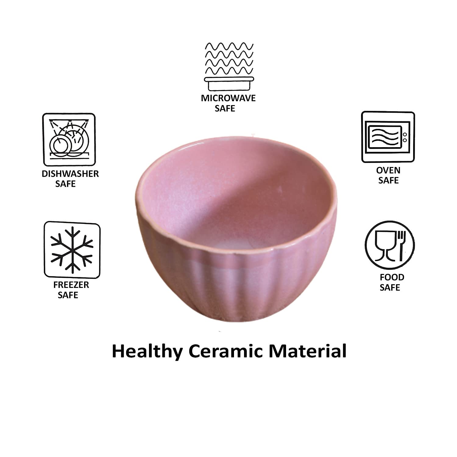 Kunhar Glazed Studio Pottery Ceramic Bowl - 300 ML, 2 Pieces, Cadillac Pink - Image 4
