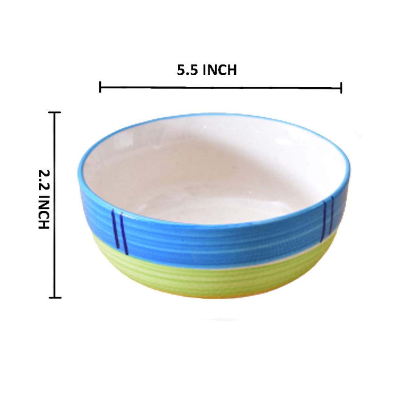 Kunhar Ceramic Serving Bowls (Green, 600 ml) - 1 Piece - Image 2