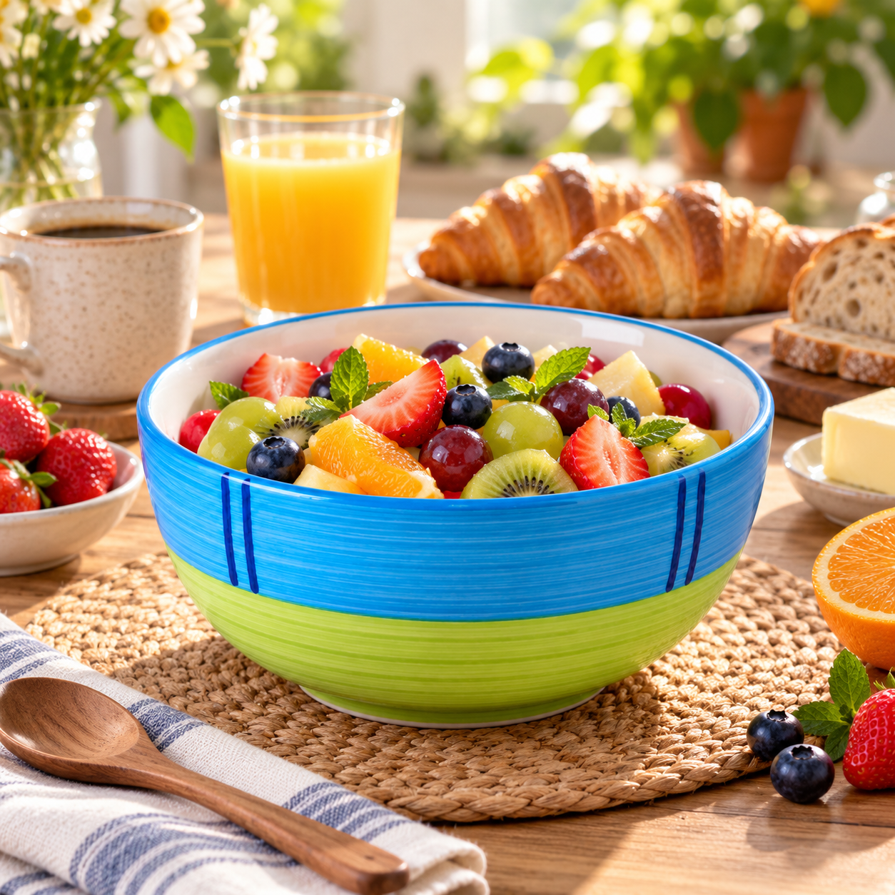 KunhaR Ceramic Serving Bowl, 600 ml, Green, Multipurpose Bowl for Mixing, Serving, Salad, Pasta & Snacks, 1 Piece - Image 5