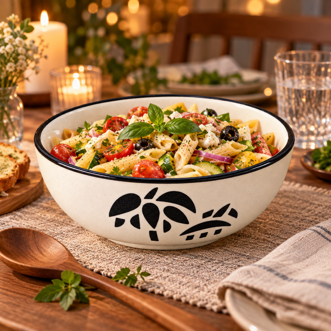 KunhaR Ceramic Serving Bowl, 600 ml, Coconut White, Multipurpose Bowl for Mixing, Serving, Salad, Pasta & Snacks, 1 Piece - Image 3