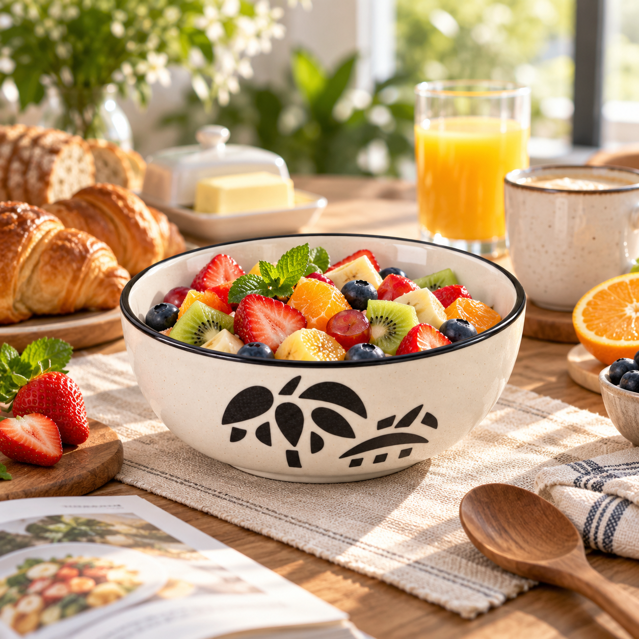 KunhaR Ceramic Serving Bowl, 600 ml, Coconut White, Multipurpose Bowl for Mixing, Serving, Salad, Pasta & Snacks, 1 Piece - Image 5
