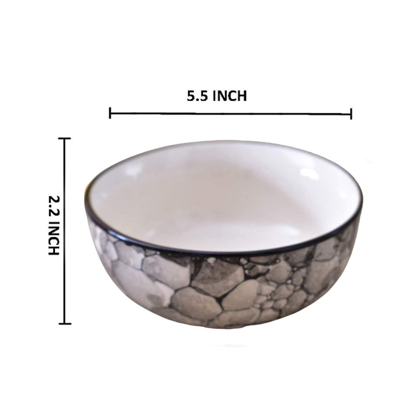 Kunhar Ceramic Serving Bowls (Black Luster, 600 ml) - 1 Piece - Image 2