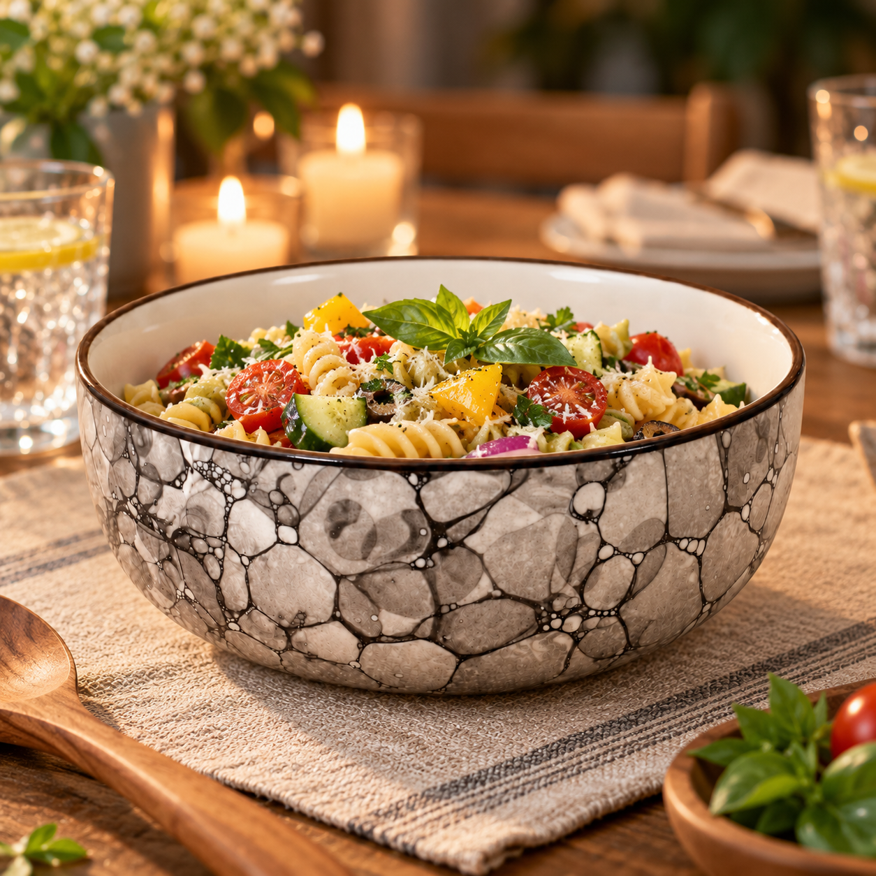 KunhaR Ceramic Serving Bowl, 600 ml, Black Luster, Multipurpose Bowl for Mixing, Serving, Salad, Pasta & Snacks, 1 Piece - Image 3