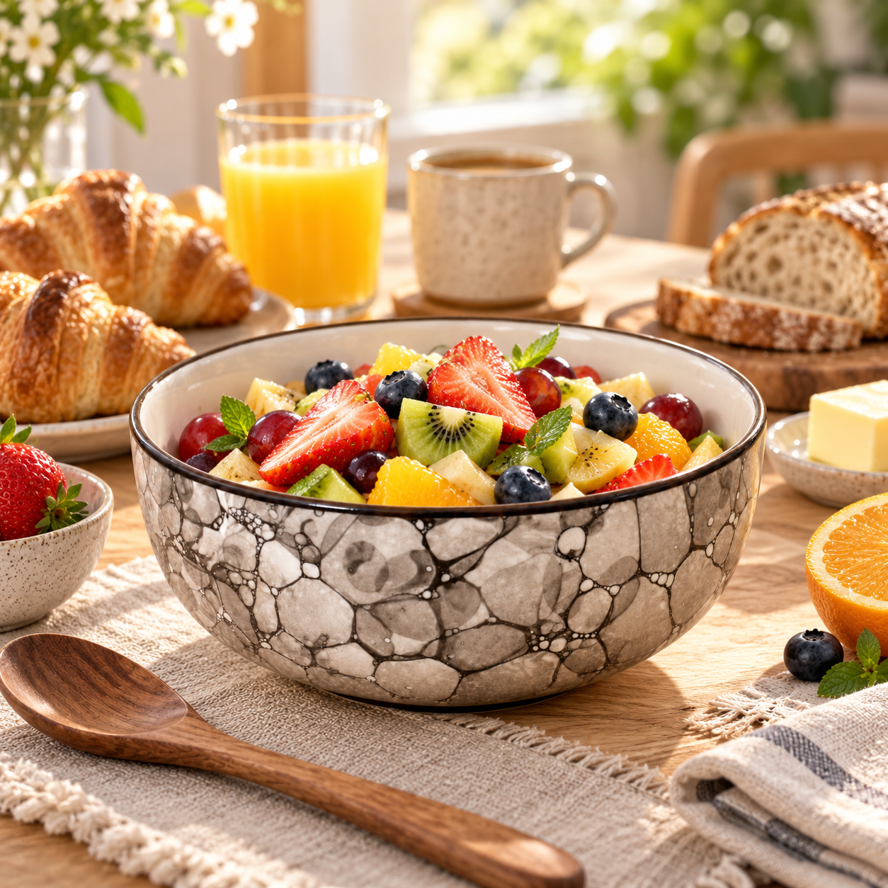 KunhaR Ceramic Serving Bowl, 600 ml, Black Luster, Multipurpose Bowl for Mixing, Serving, Salad, Pasta & Snacks, 1 Piece - Image 5