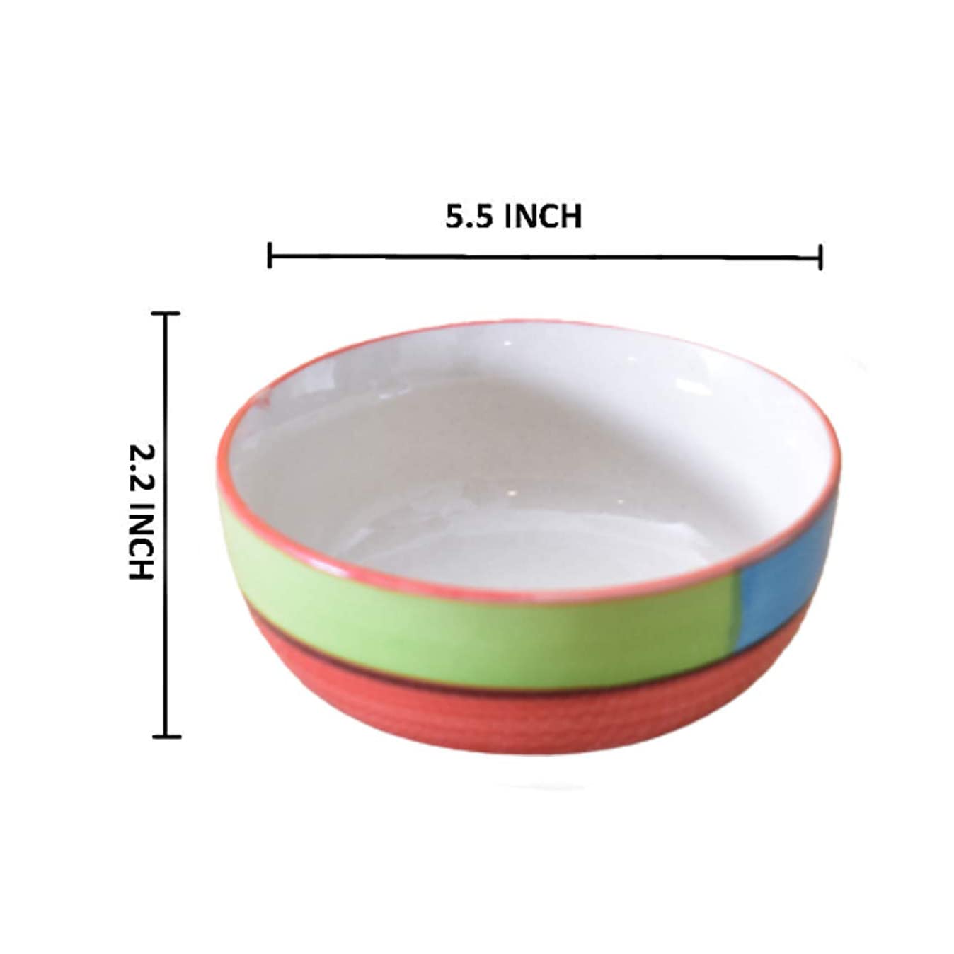 Kunhar Ceramic Serving Bowls (Red, 600 ml) - 1 Piece - Image 2