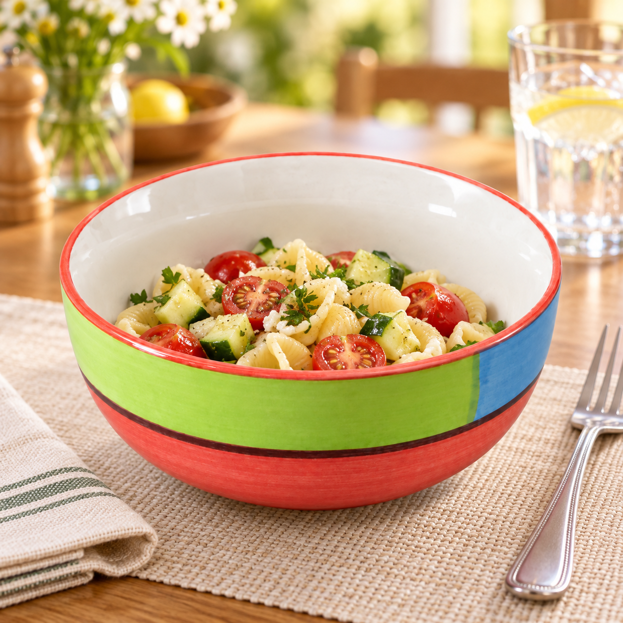 KunhaR Ceramic Serving Bowl, 600 ml, Red, Multipurpose Bowl for Mixing, Serving, Salad, Pasta & Snacks, 1 Piece - Image 3
