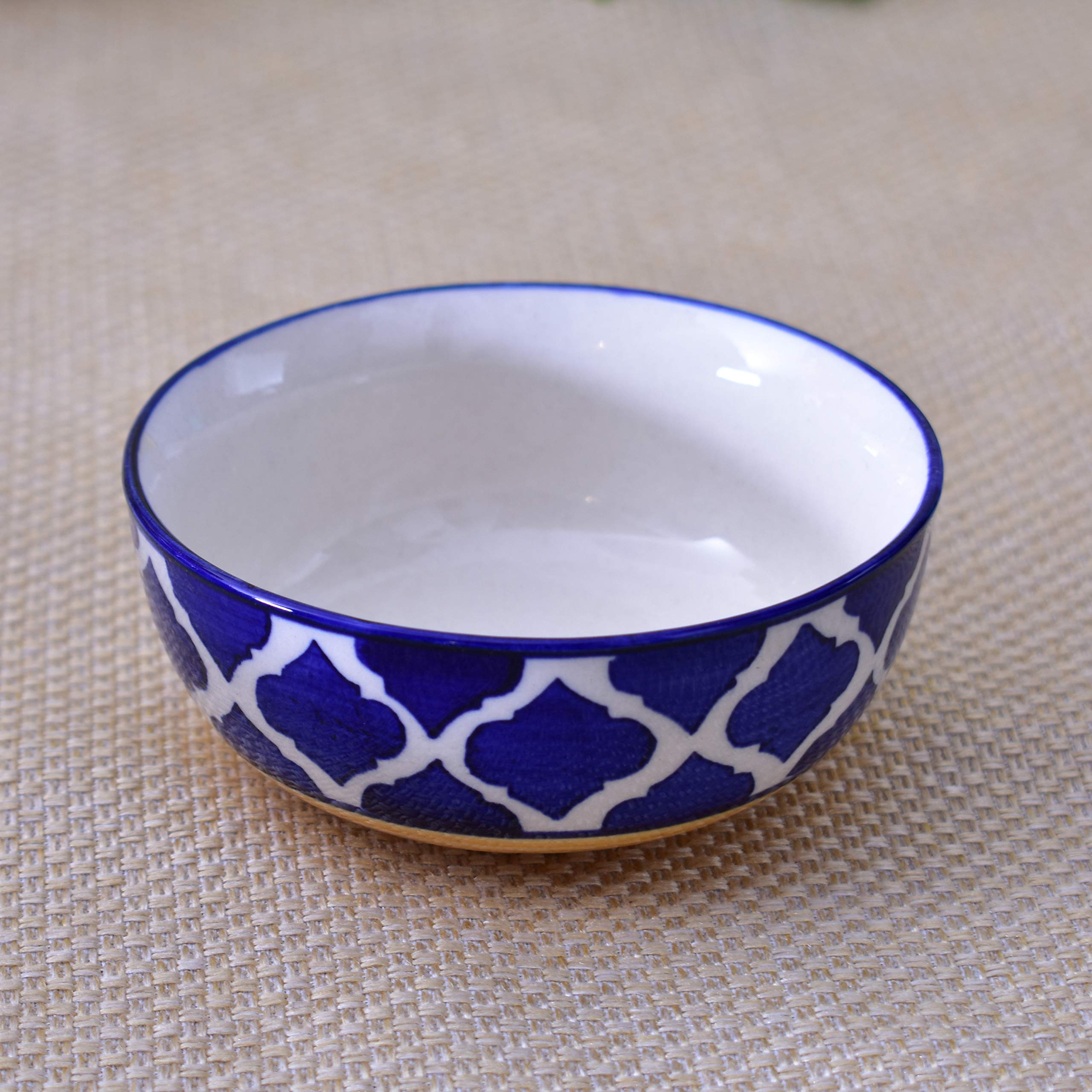 Kunhar Ceramic Serving Bowls (Yellow Blue, 600 ml) - 1 Piece - Image 3