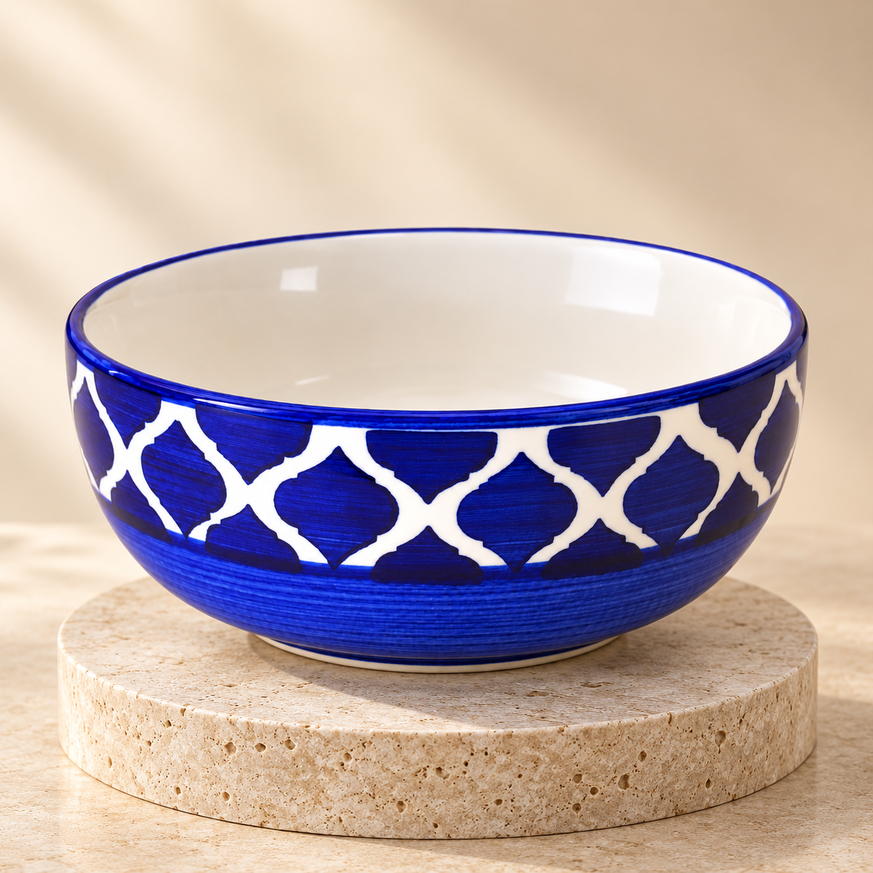 KunhaR Ceramic Serving Bowl, 600 ml, Blue Umrao, Multipurpose Bowl for Mixing, Serving, Salad, Pasta & Snacks, 1 Piece - Image 6