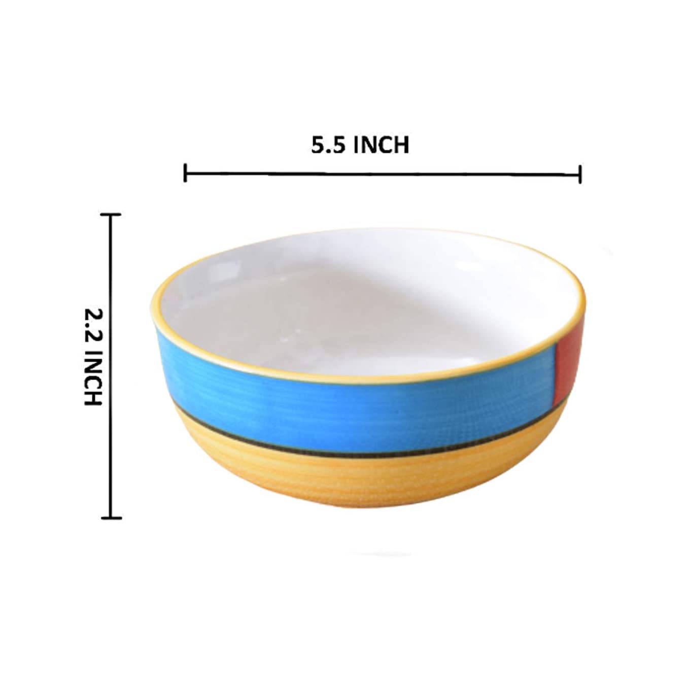 Kunhar Ceramic Serving Bowls (Yellow, 600 ml) - 1 Piece - Image 2