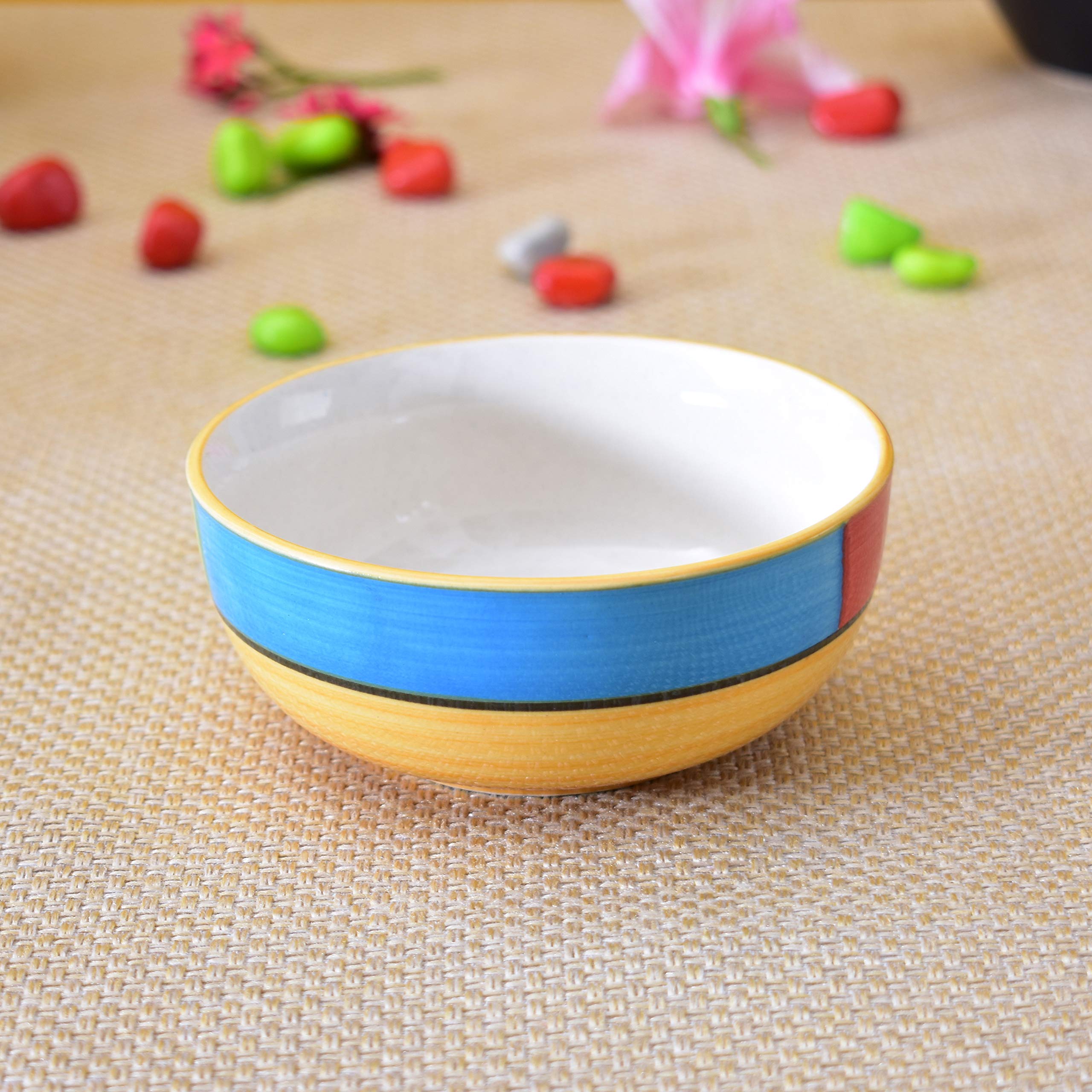 Kunhar Ceramic Serving Bowls (Yellow, 600 ml) - 1 Piece - Image 3