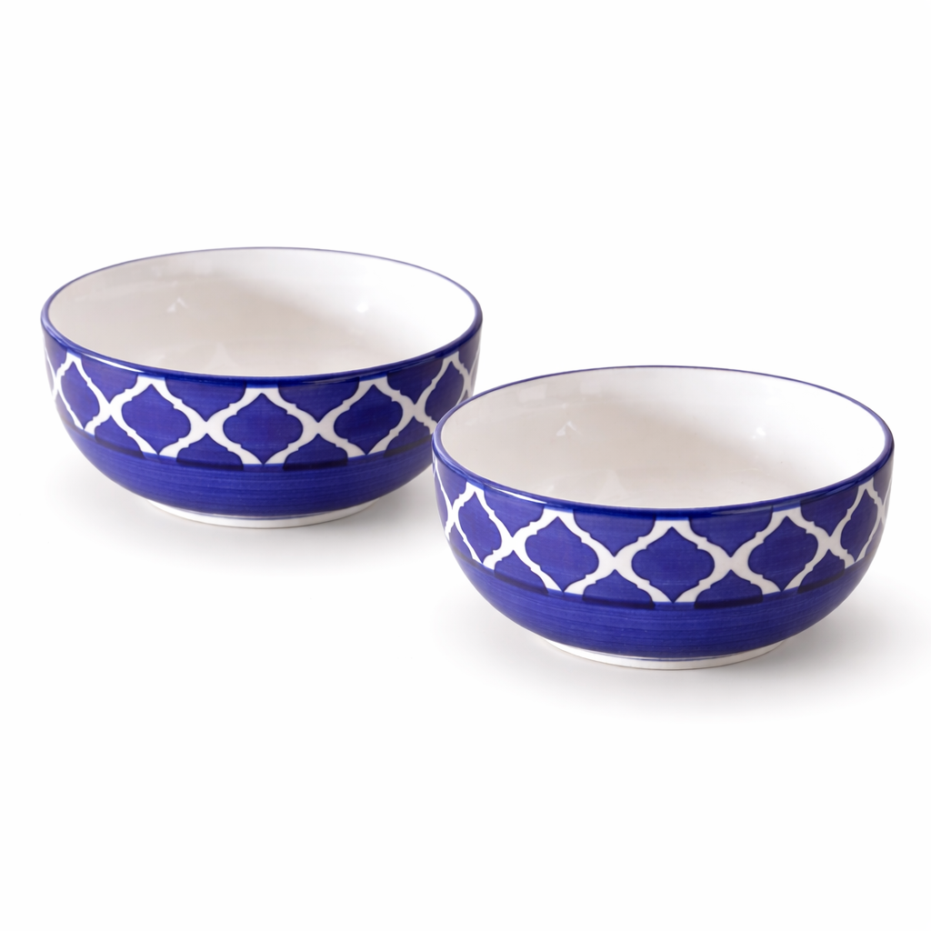 Kunhar Ceramic Mixing Bowls, Microwave Safe Bowl for Kitchen, Freezer & Dishwasher, Ideal for Snacks, Rice, Salad, and Noodles - 600 ML, 2 Pieces, Blue Chidi - Image 7