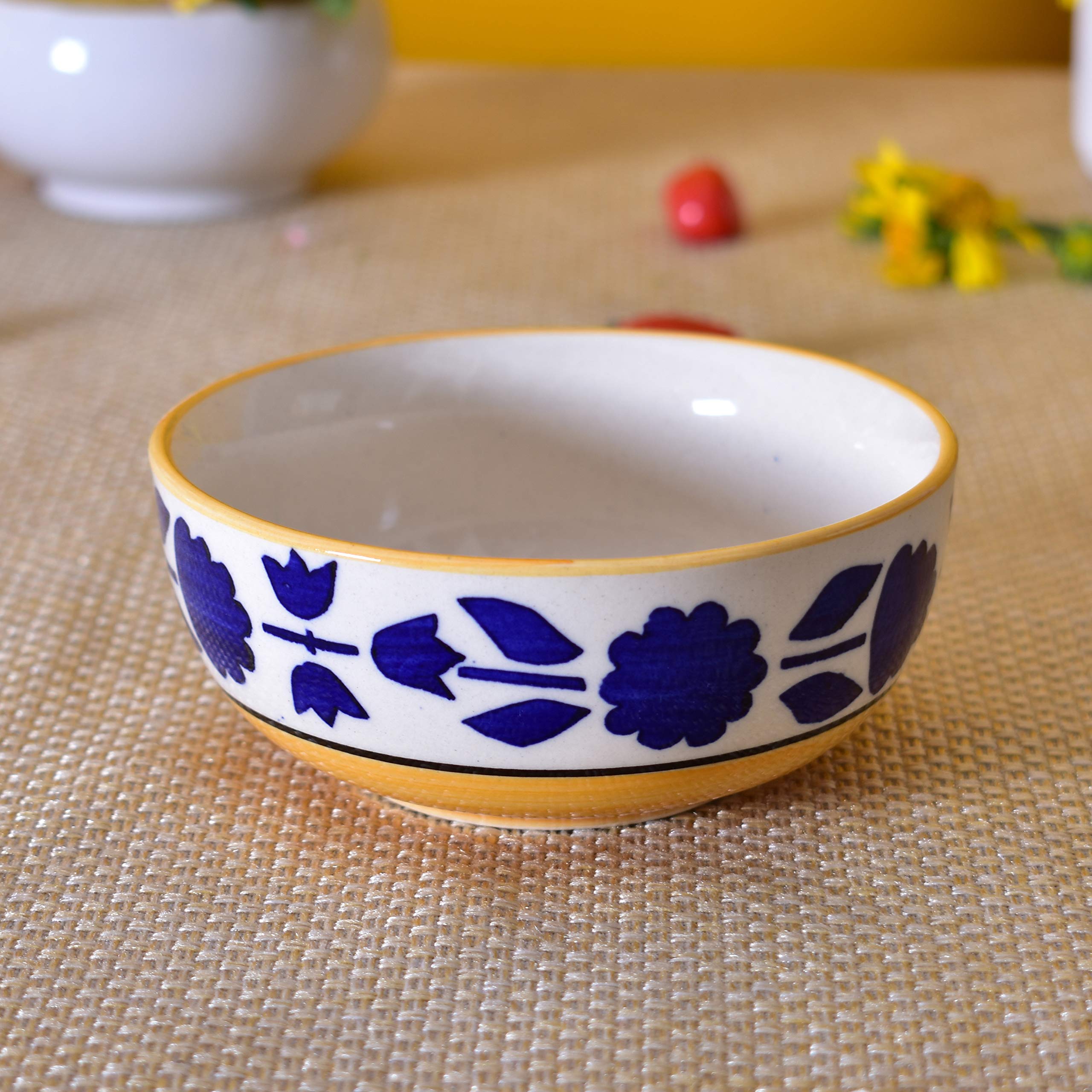 Kunhar Ceramic Serving Bowls (Yellow, 800 ml) - 1 Piece - Image 2