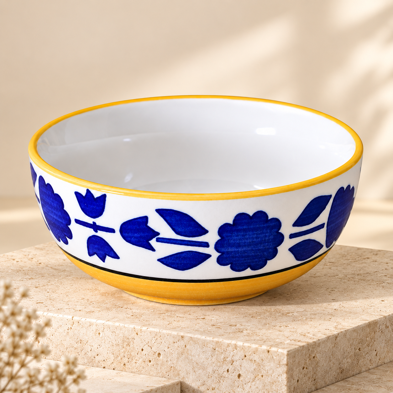 KunhaR Ceramic Serving Bowl 800 ml, Yellow | Medium Ceramic Bowl for Salad, Pasta, Noodles, Fruits, Curry & Snacks | Premium Tableware for Kitchen & Dining | 1 Piece - Image 6