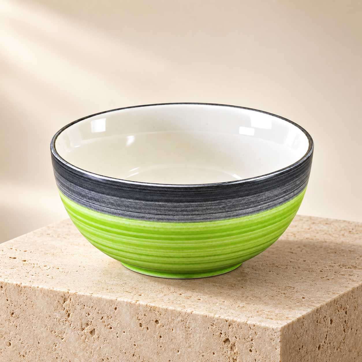 KunhaR Ceramic Serving Bowl 800 ml, Green Gray | Medium Ceramic Bowl for Salad, Pasta, Noodles, Fruits, Curry & Snacks | Premium Tableware for Kitchen & Dining | 1 Piece - Image 6