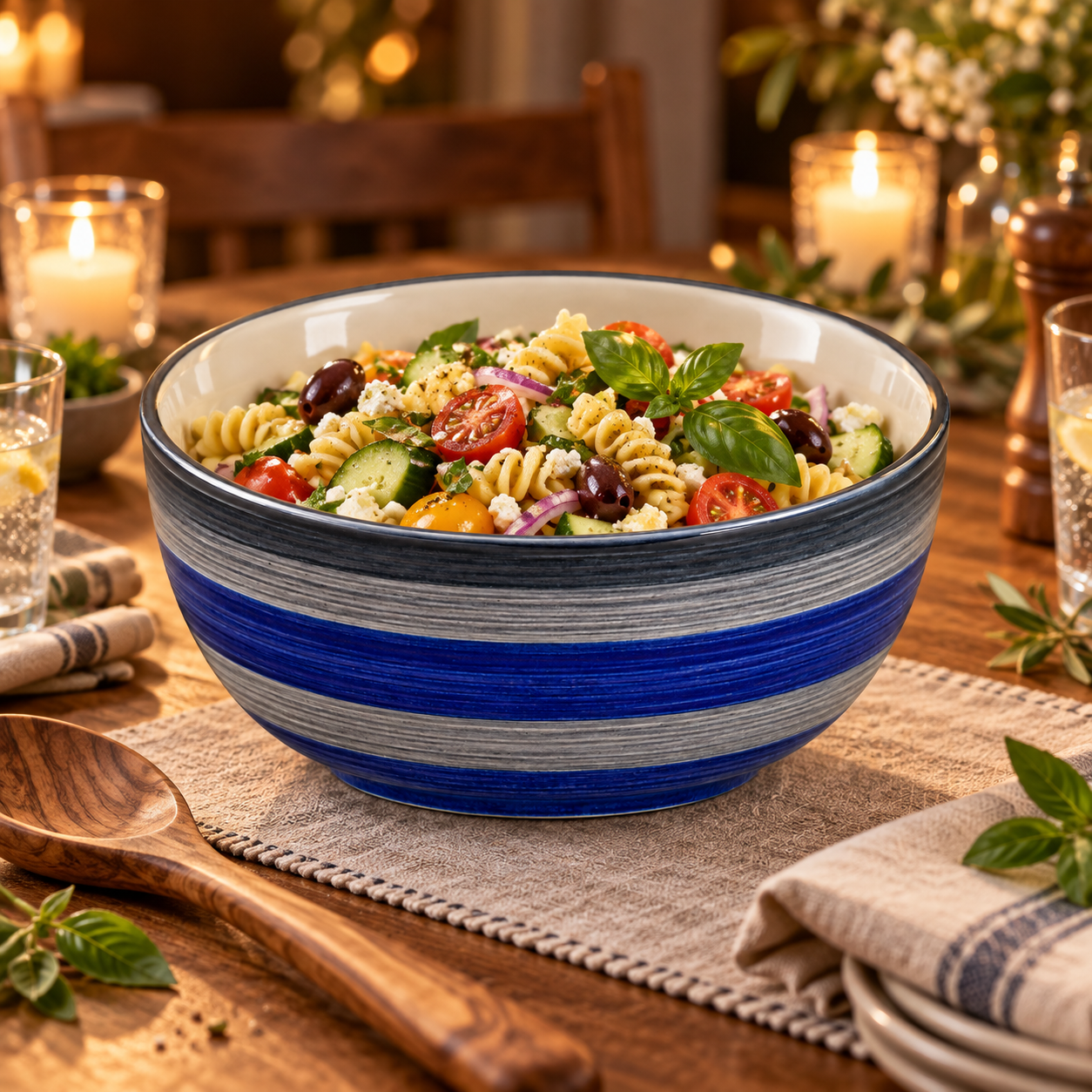 KunhaR Ceramic Serving Bowl 800 ml, Monsoon | Medium Ceramic Bowl for Salad, Pasta, Noodles, Fruits, Curry & Snacks | Premium Tableware for Kitchen & Dining | 1 Piece - Image 3