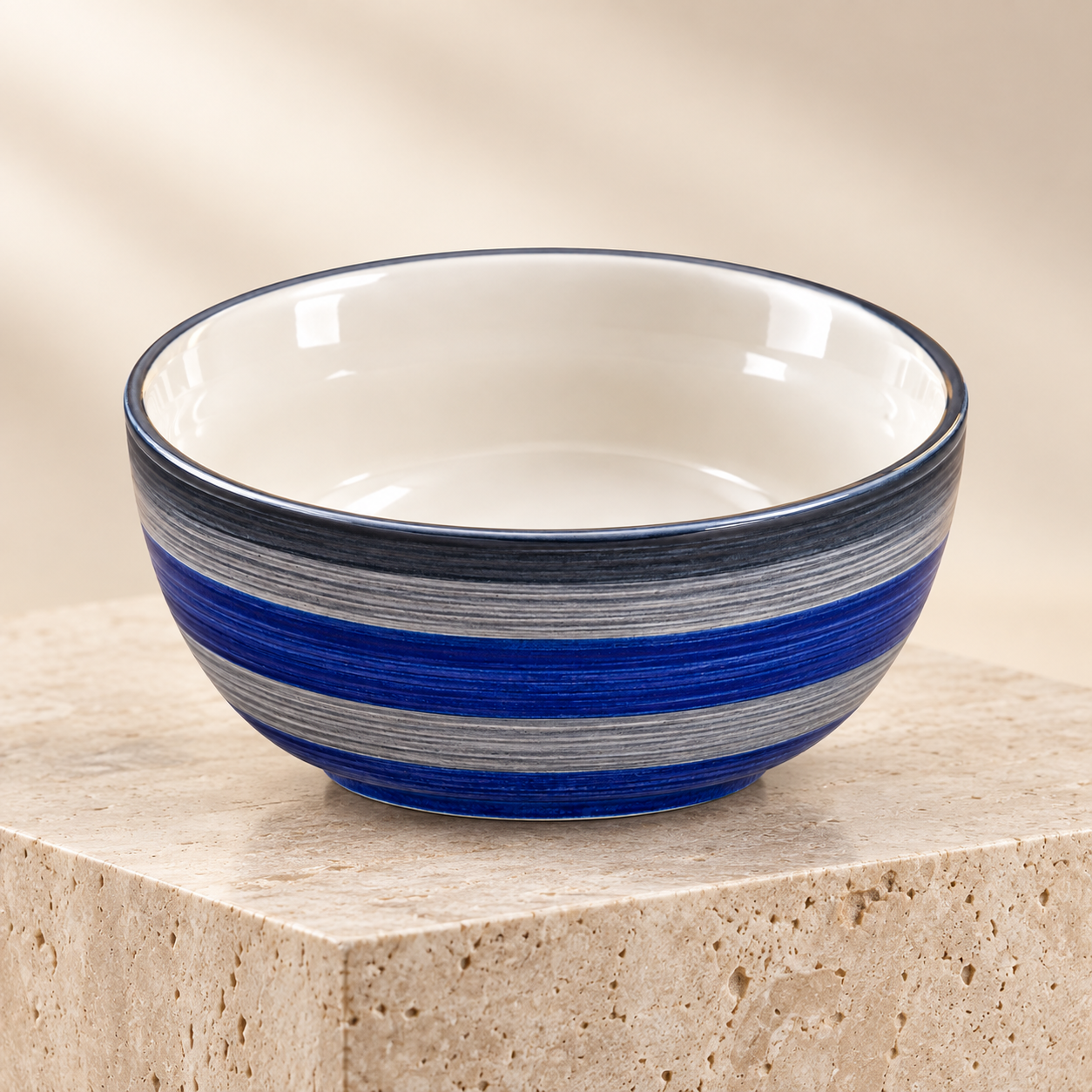 KunhaR Ceramic Serving Bowl 800 ml, Monsoon | Medium Ceramic Bowl for Salad, Pasta, Noodles, Fruits, Curry & Snacks | Premium Tableware for Kitchen & Dining | 1 Piece - Image 6