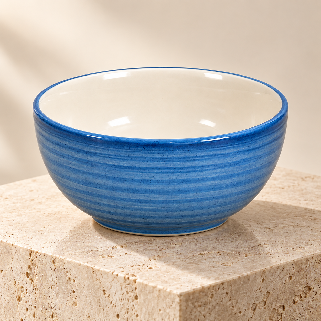 KunhaR Ceramic Serving Bowl 800 ml, Crystal Blue | Medium Ceramic Bowl for Salad, Pasta, Noodles, Fruits, Curry & Snacks | Premium Tableware for Kitchen & Dining | 1 Piece - Image 6