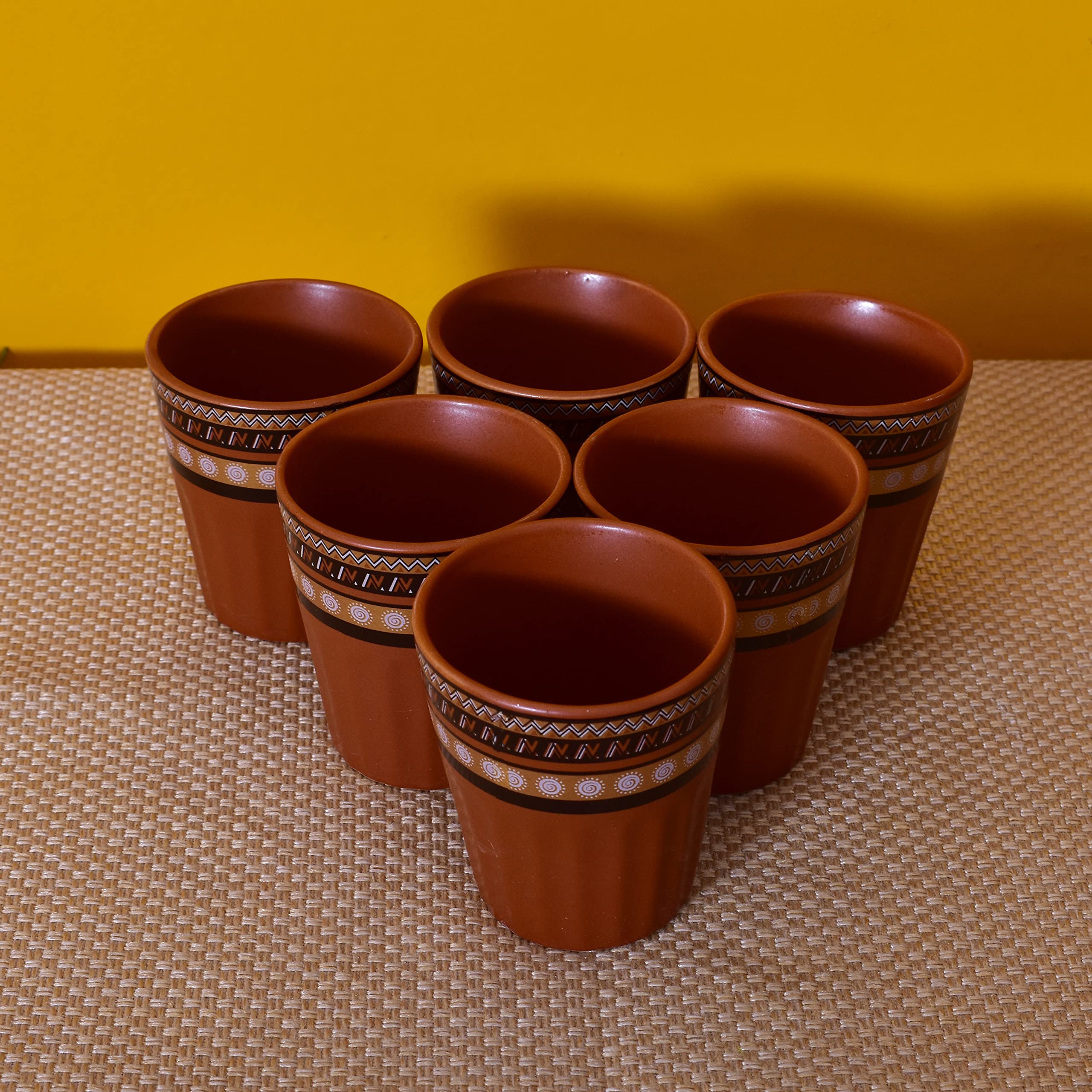 Kunhar Ceramic Tea Glass - 6 Pieces, Cumin, 125ml - Image 3