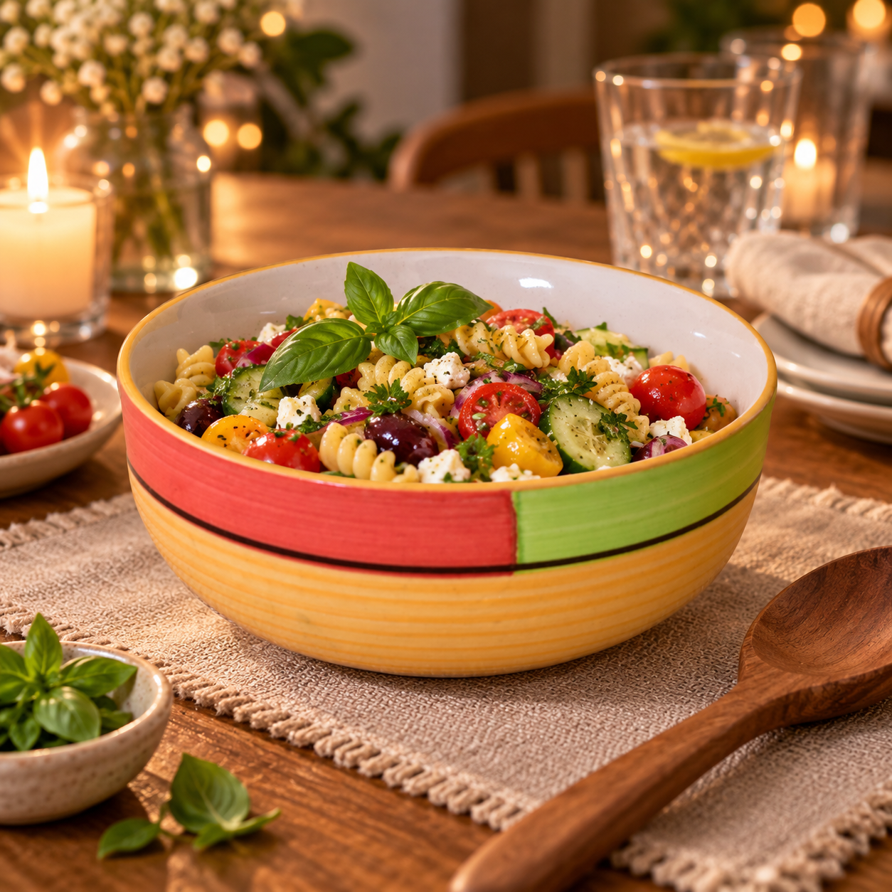 KunhaR Ceramic Serving Bowl 800 ml, Yellow Multi | Medium Ceramic Bowl for Salad, Pasta, Noodles, Fruits, Curry & Snacks | Premium Tableware for Kitchen & Dining | 1 Piece - Image 3