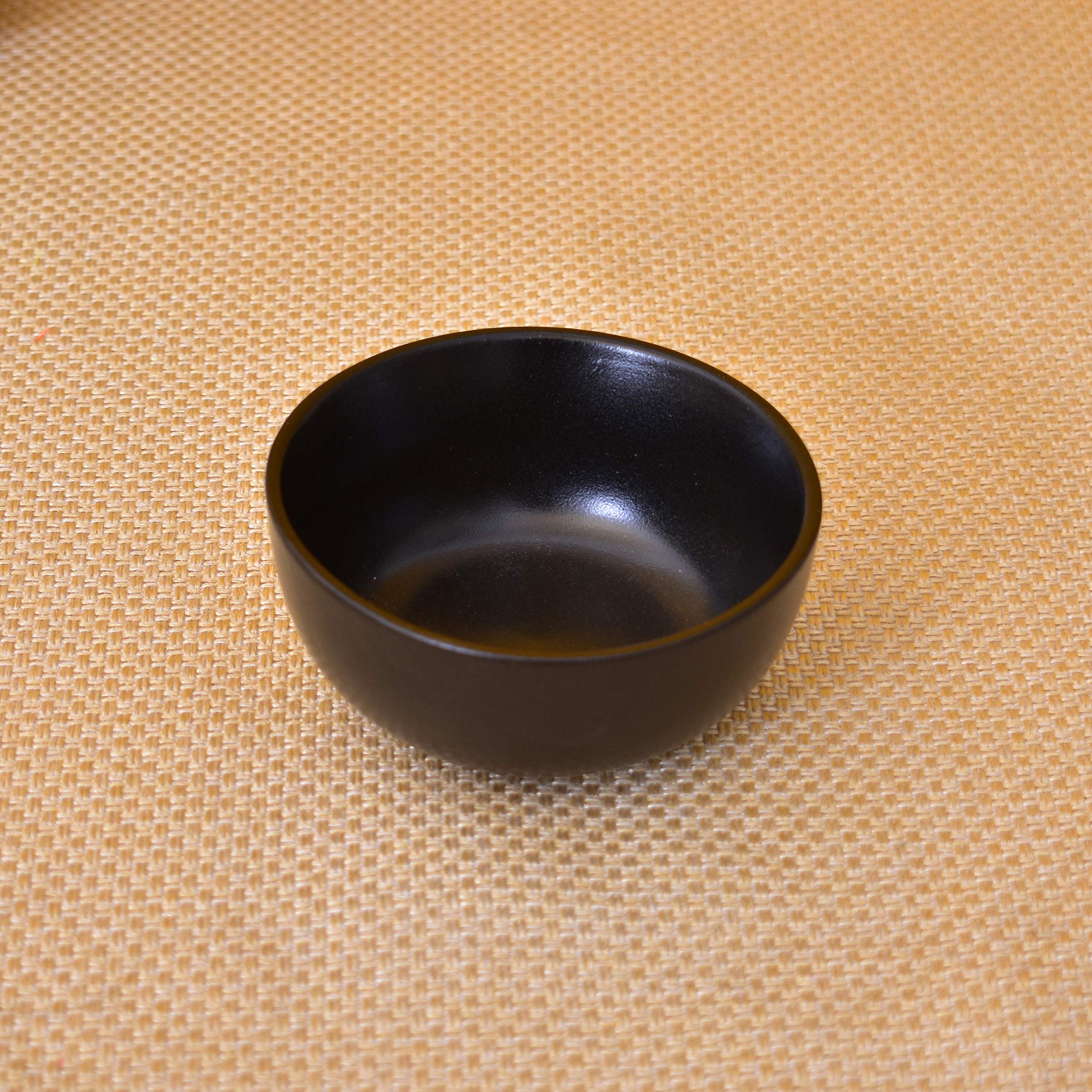 KunhaR Ceramic Matt Finish Dessert Bowl - 200 Ml, 4 Pieces, Black - Image 4