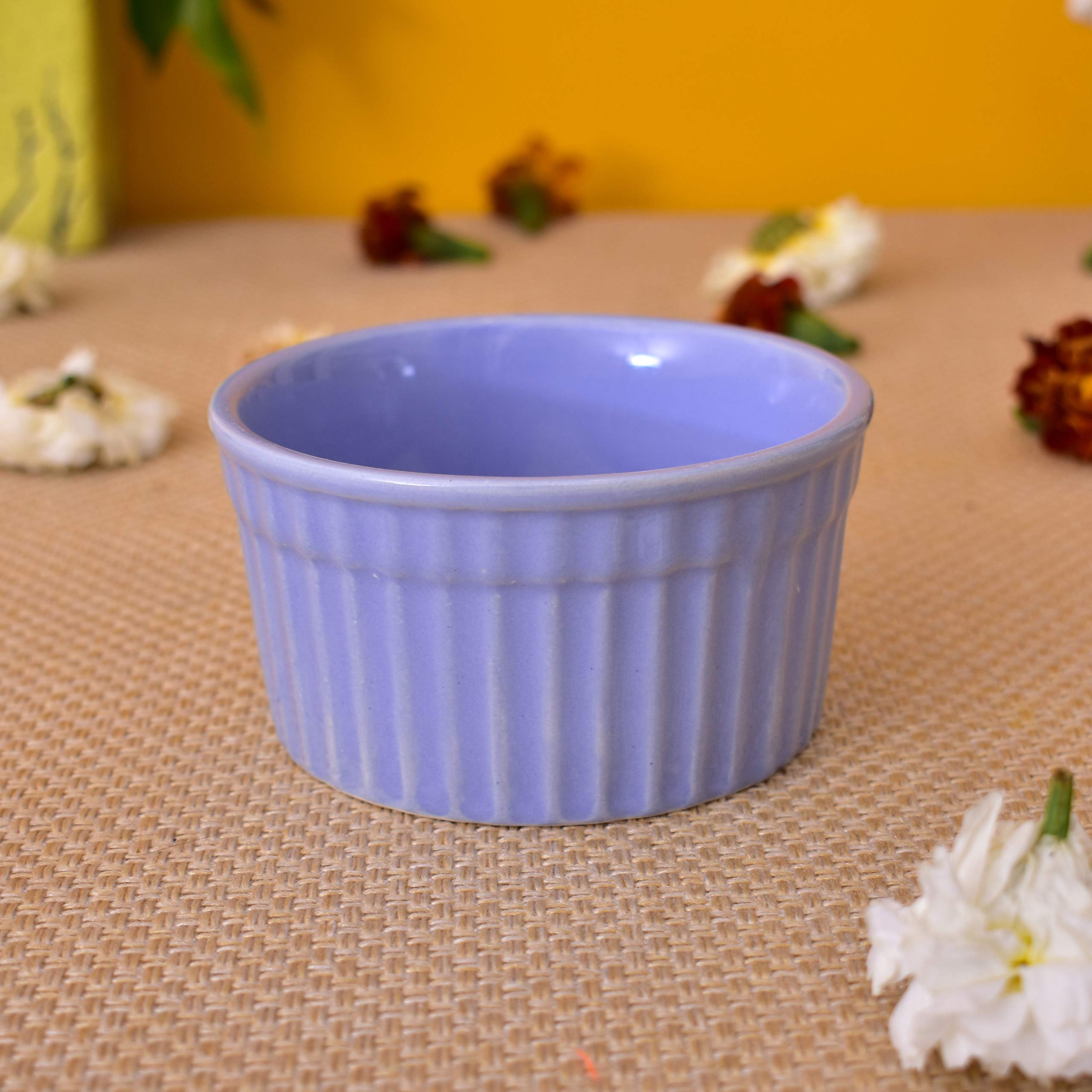 KunhaR Ceramic Ramekin Bowls - 200 ML, 6 Pieces, Lavender Blue - Image 3