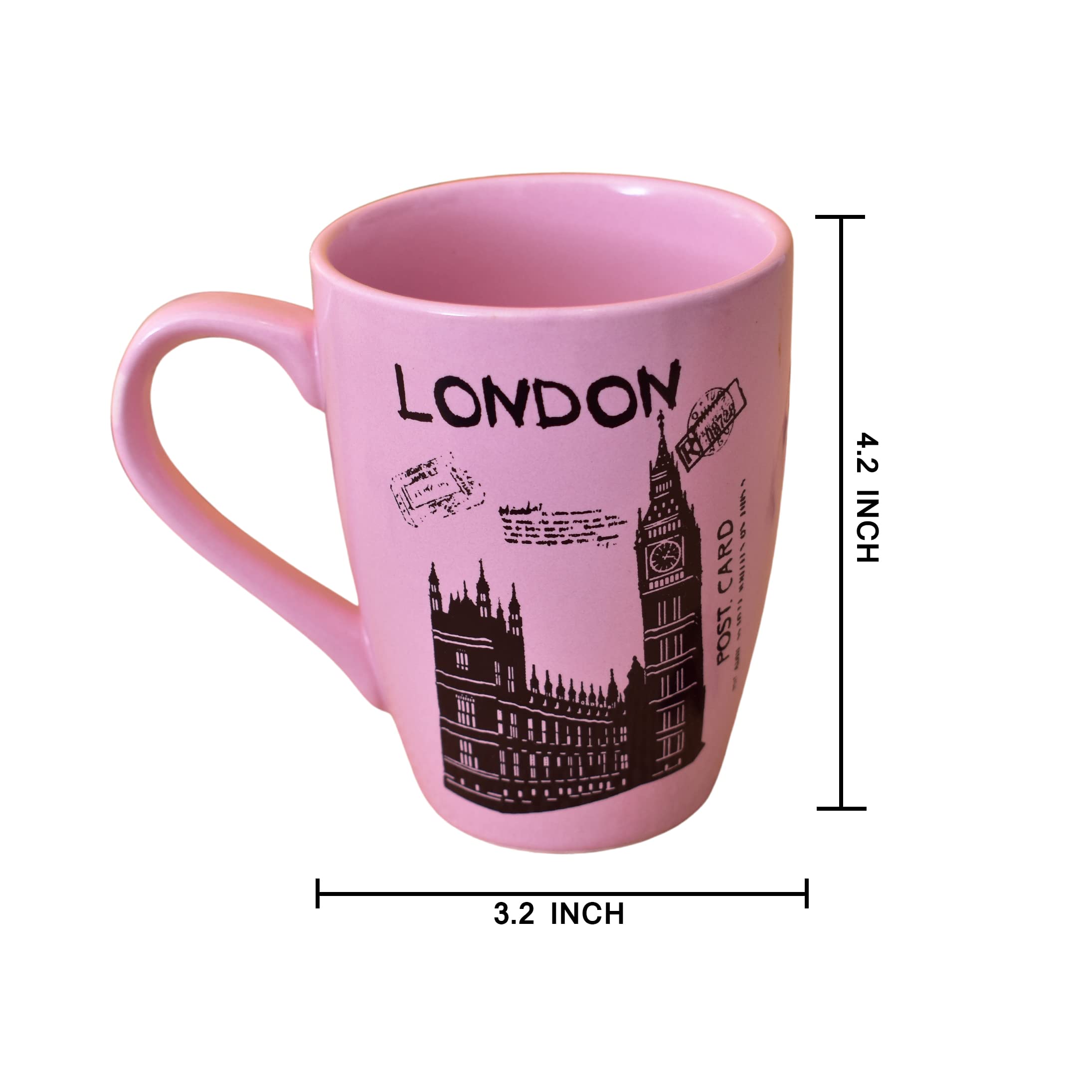 Kunhar Ceramic Coffee Mug - 6 Pieces, Multicolor, 300ml - Image 2