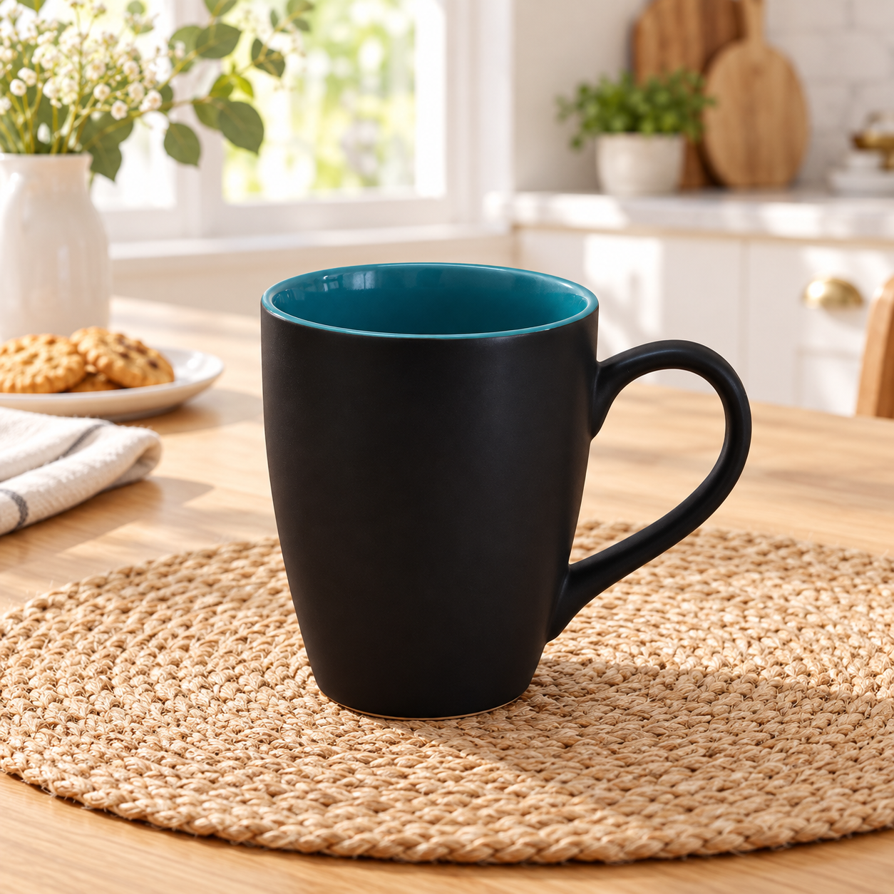 Kunhar Ceramic Coffee Mug, Ceramic Milk Mug - 350 Ml, 1 Piece, Nile Blue