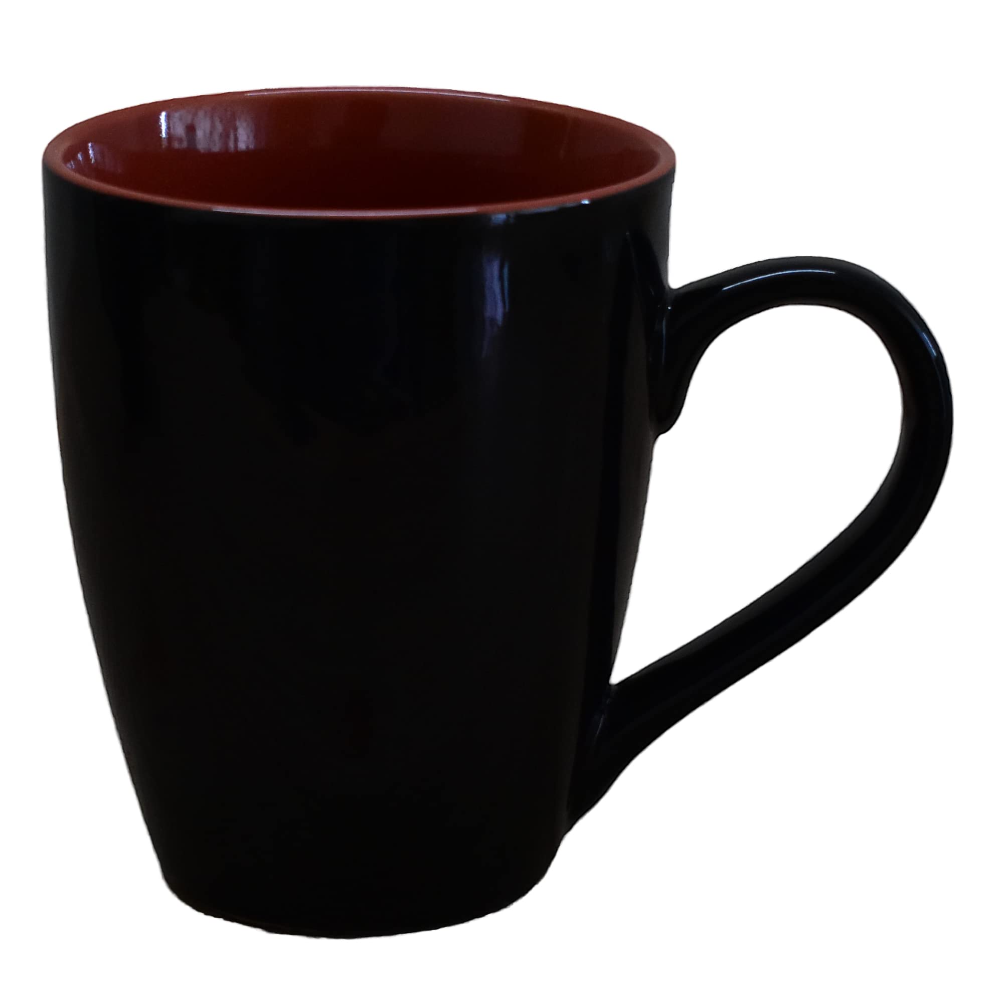Kunhar Ceramic Coffee Mug, Ceramic Milk Mug - 350 Ml, 1 Piece, Red Black Shine