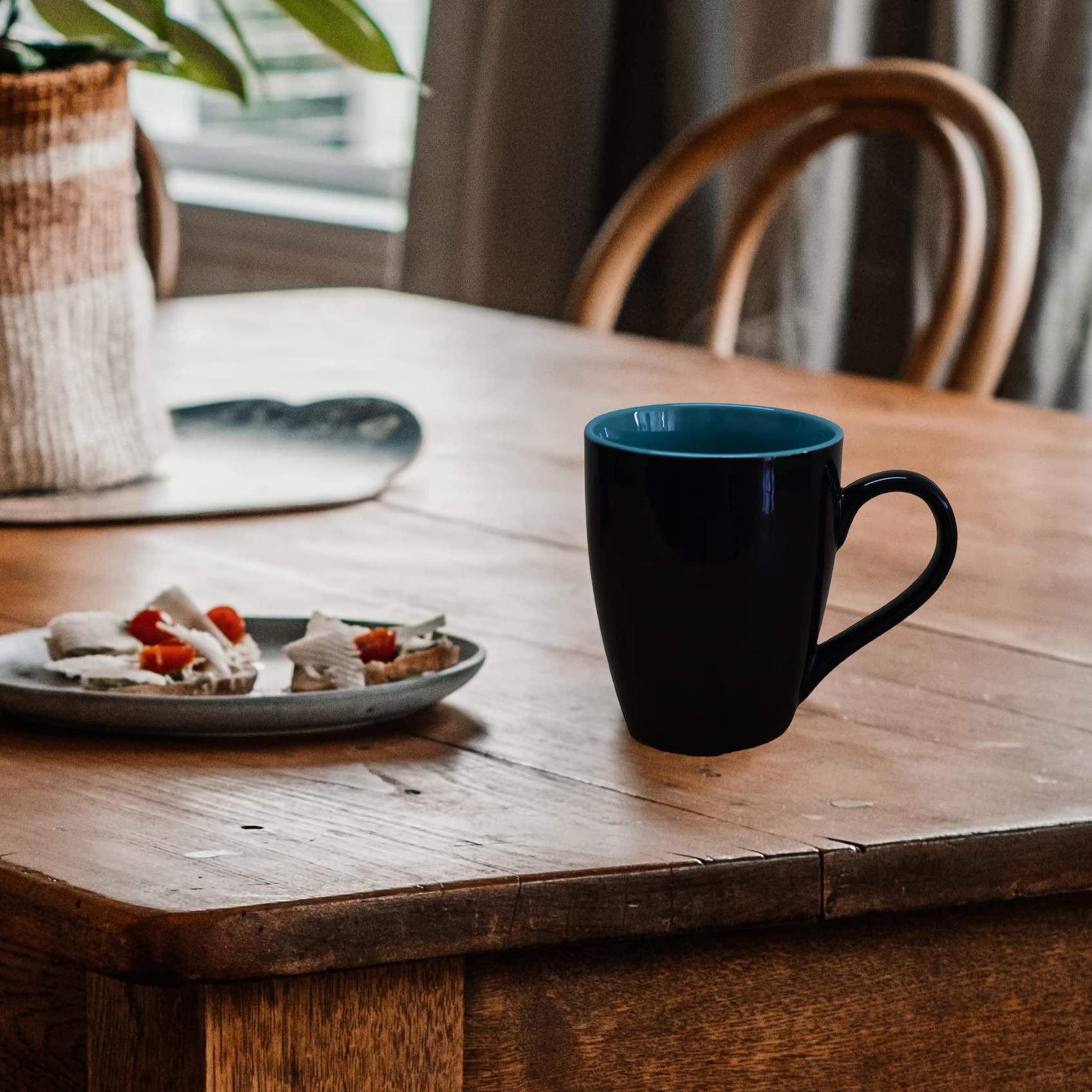 Kunhar Ceramic Coffee Mug, Ceramic Milk Mug - 350 Ml, 1 Piece, Nile Blue Black Shine - Image 3