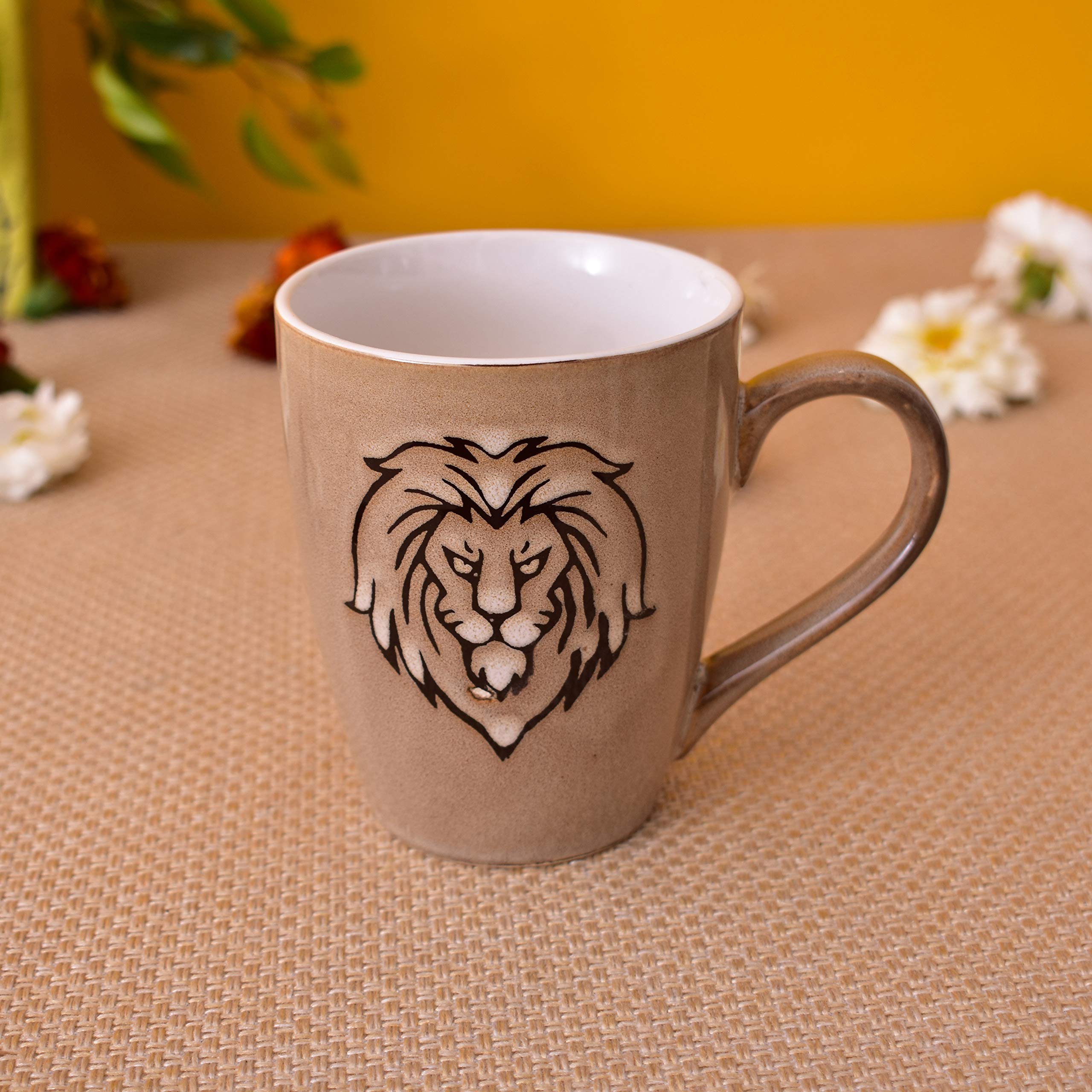 Kunhar Ceramic Coffee Mugs - 4 Pieces, Tortilla, 300ml - Image 5