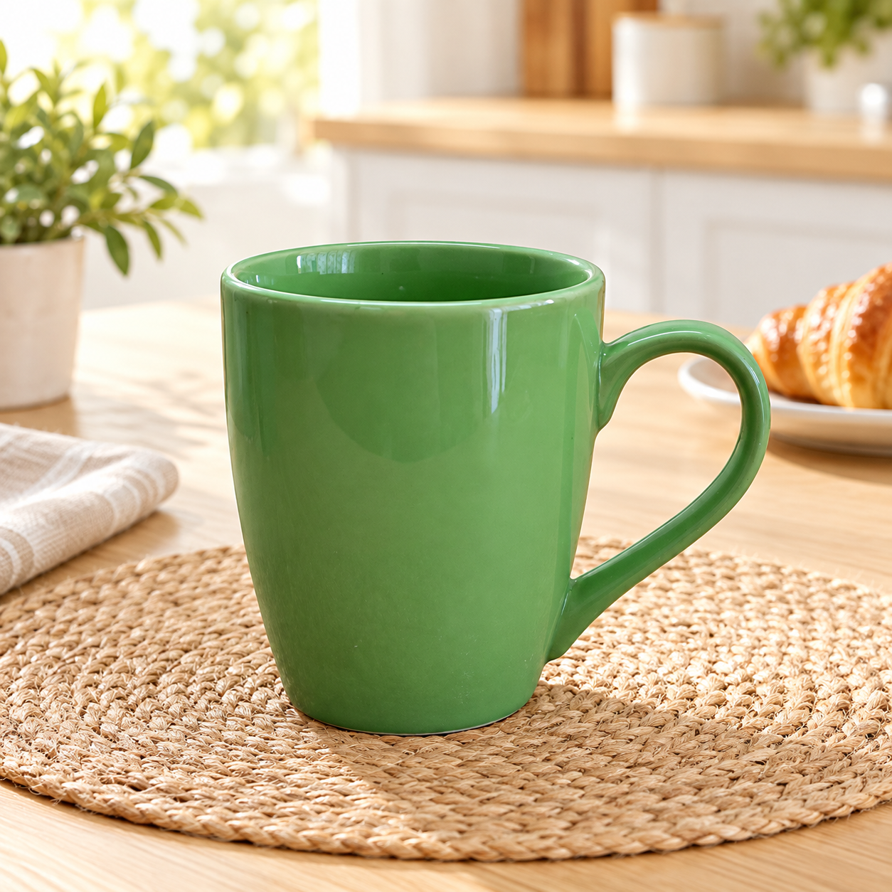 Kunhar Ceramic Coffee Mug, Ceramic Milk Mug - 350 Ml, 1 Piece, Hippie Green