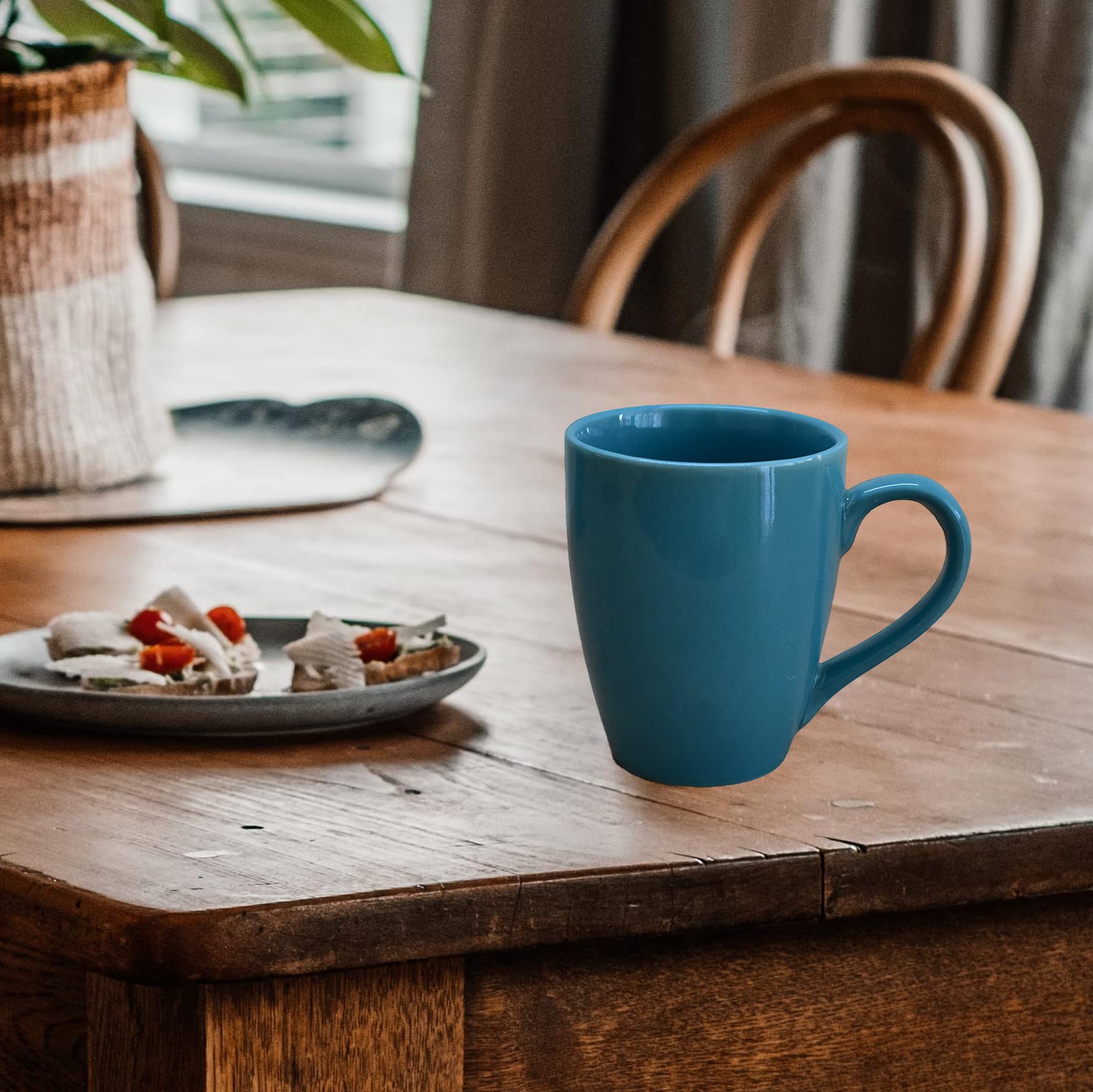 Kunhar Ceramic Coffee Mug, Ceramic Milk Mug - 350 Ml, 2 Pieces, Blue Dianne - Image 4