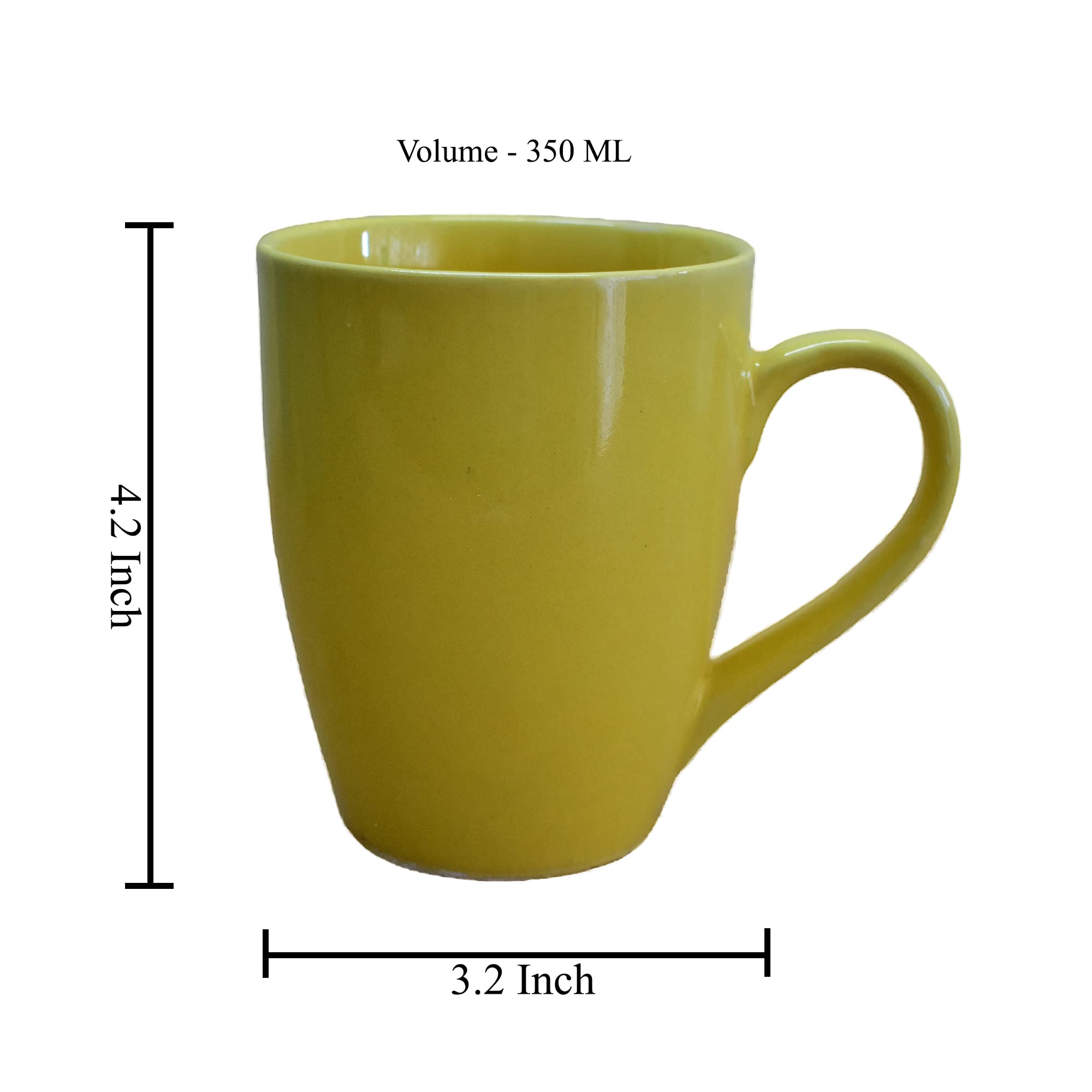 Kunhar Ceramic Coffee Mug, Ceramic Milk Mug - 350 Ml, 2 Pieces, Luxor Gold - Image 2