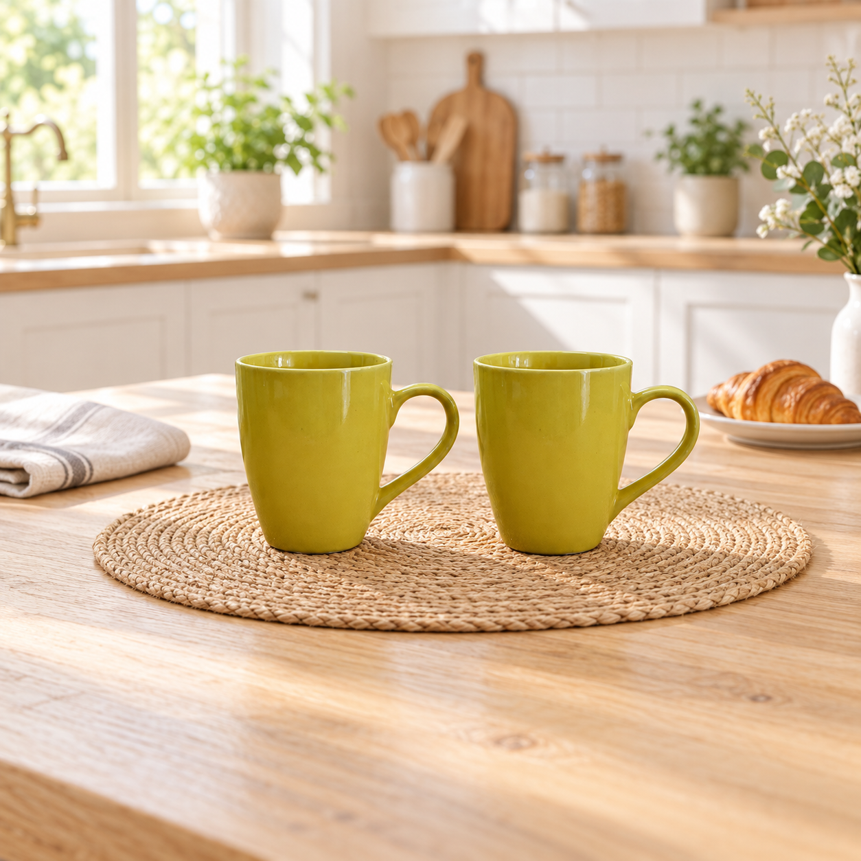 Kunhar Ceramic Coffee Mug, Ceramic Milk Mug - 350 Ml, 2 Pieces, Luxor Gold