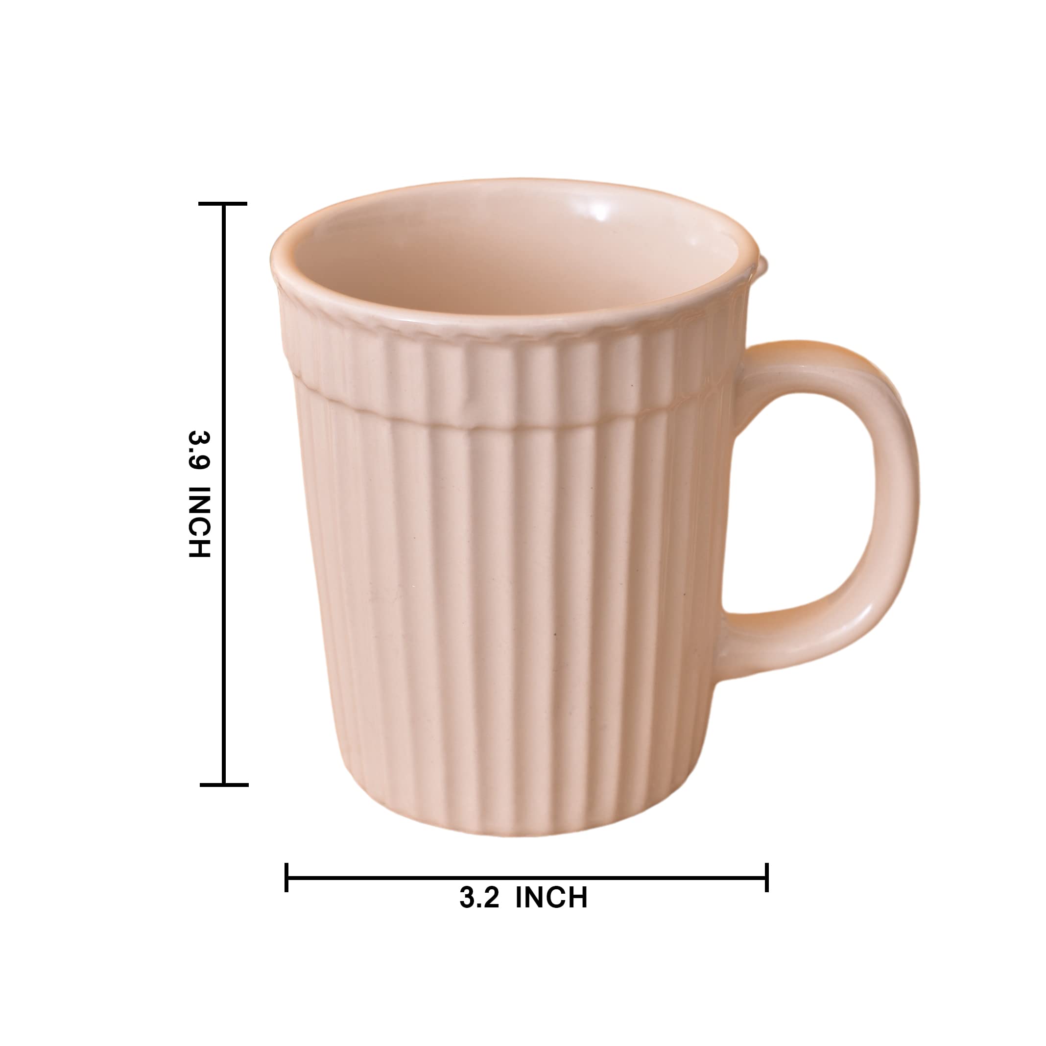Kunhar Ceramic Coffee Mugs - 1 Piece, Wheat, 290ml - Image 2