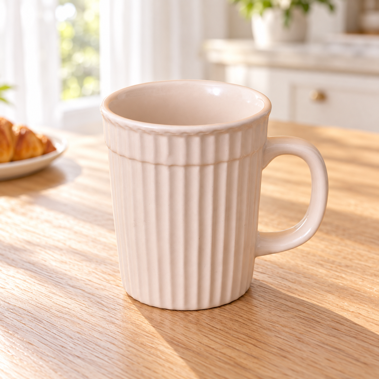 Kunhar Ceramic Coffee Mugs - 1 Piece, Wheat, 290ml