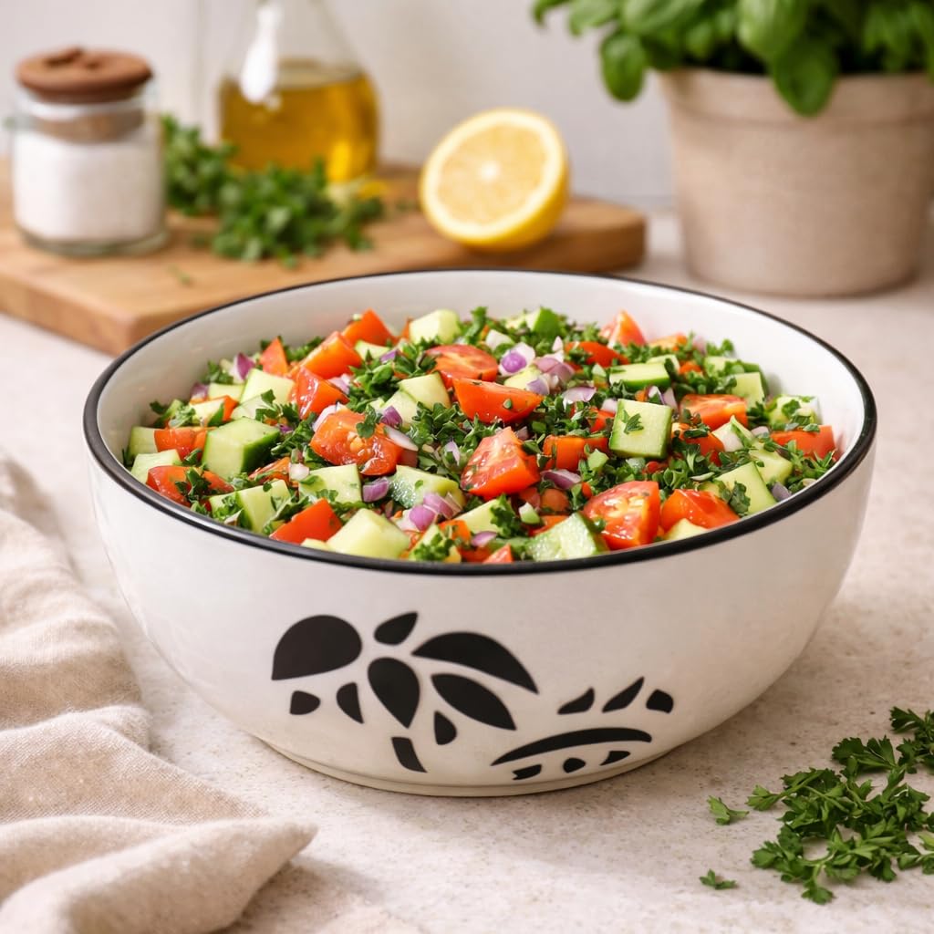 Kunhar Ceramic Mixing Bowl Set – 4 Pieces (1500ml, 800ml, 600ml, 400ml), Coconut White – Durable, Microwave & Dishwasher Safe – Ideal for Mixing, Serving & Storage - Image 3