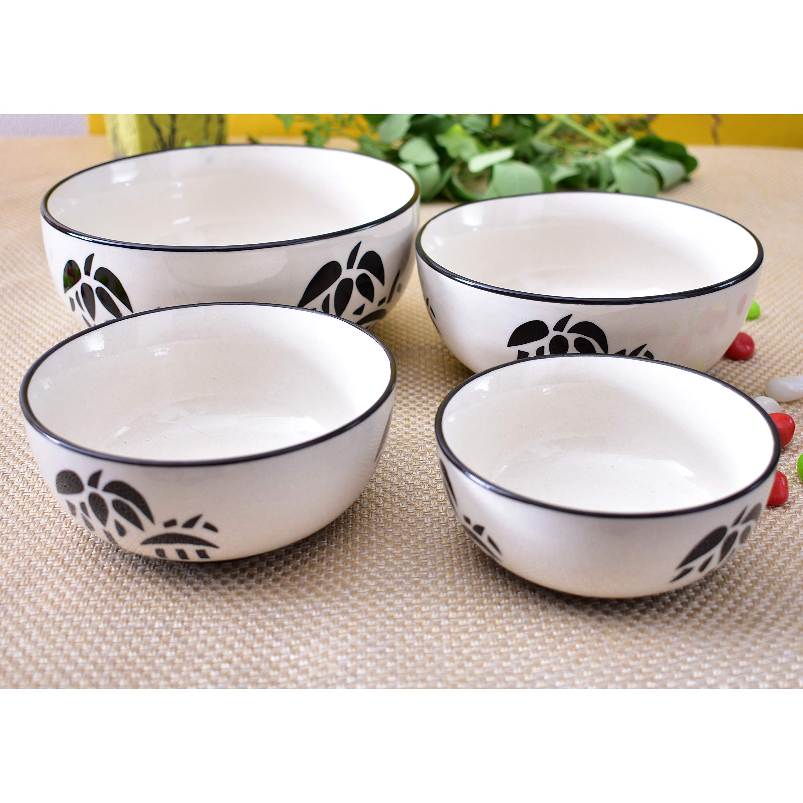 Kunhar Ceramic Mixing Bowl Set – 4 Pieces (1500ml, 800ml, 600ml, 400ml), Coconut White – Durable, Microwave & Dishwasher Safe – Ideal for Mixing, Serving & Storage - Image 7