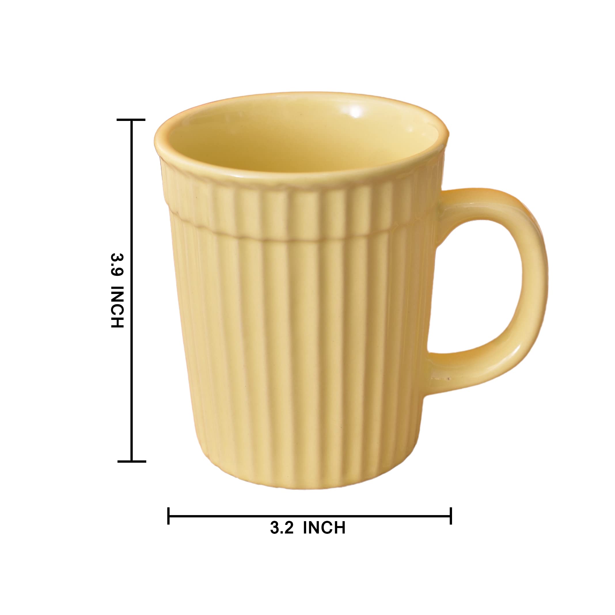 Kunhar Ceramic Coffee Mugs - 1 Piece, Lemon, 290ml - Image 2