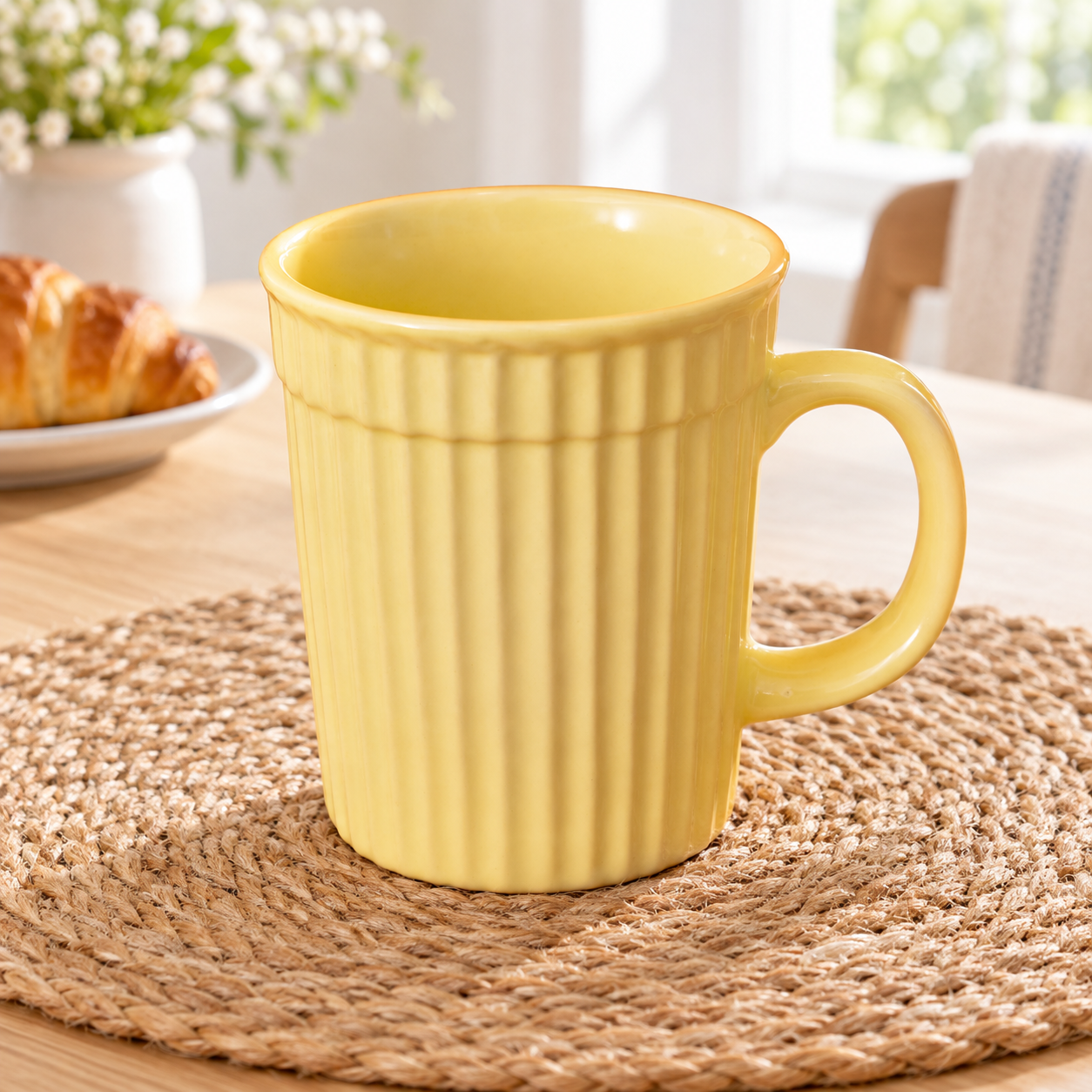 Kunhar Ceramic Coffee Mugs - 1 Piece, Lemon, 290ml