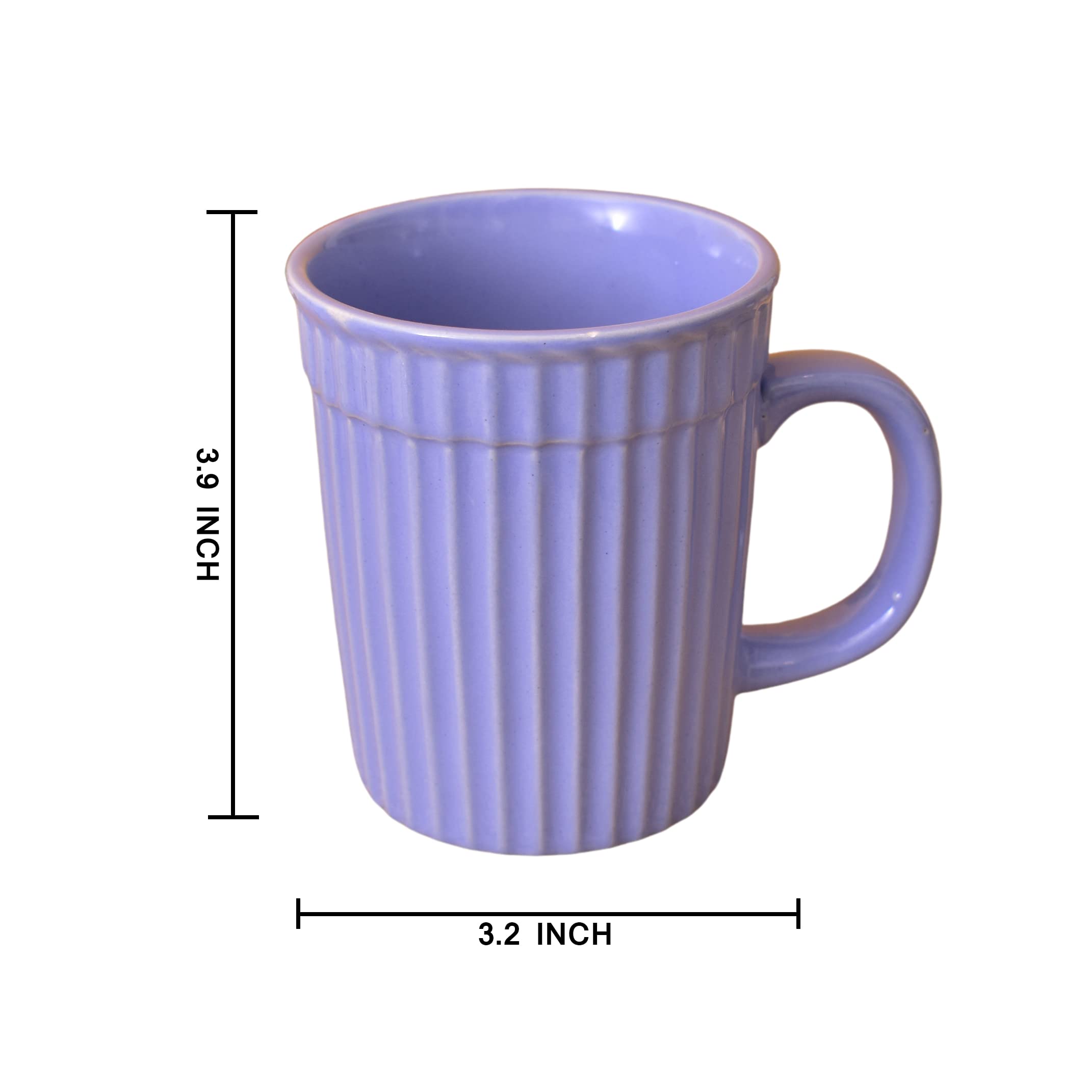 Kunhar Ceramic Coffee Mugs - 1 Piece, Cornflower Blue, 290ml - Image 2