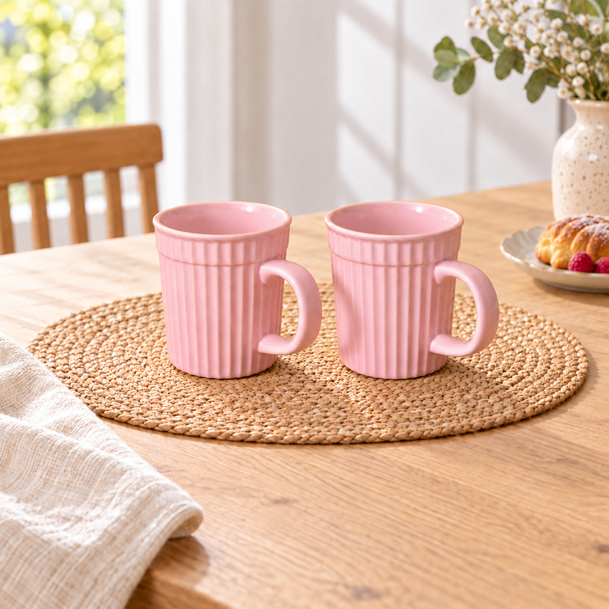 Kunhar Ceramic Coffee Mugs - 2 Piece, Orchid, 290ml
