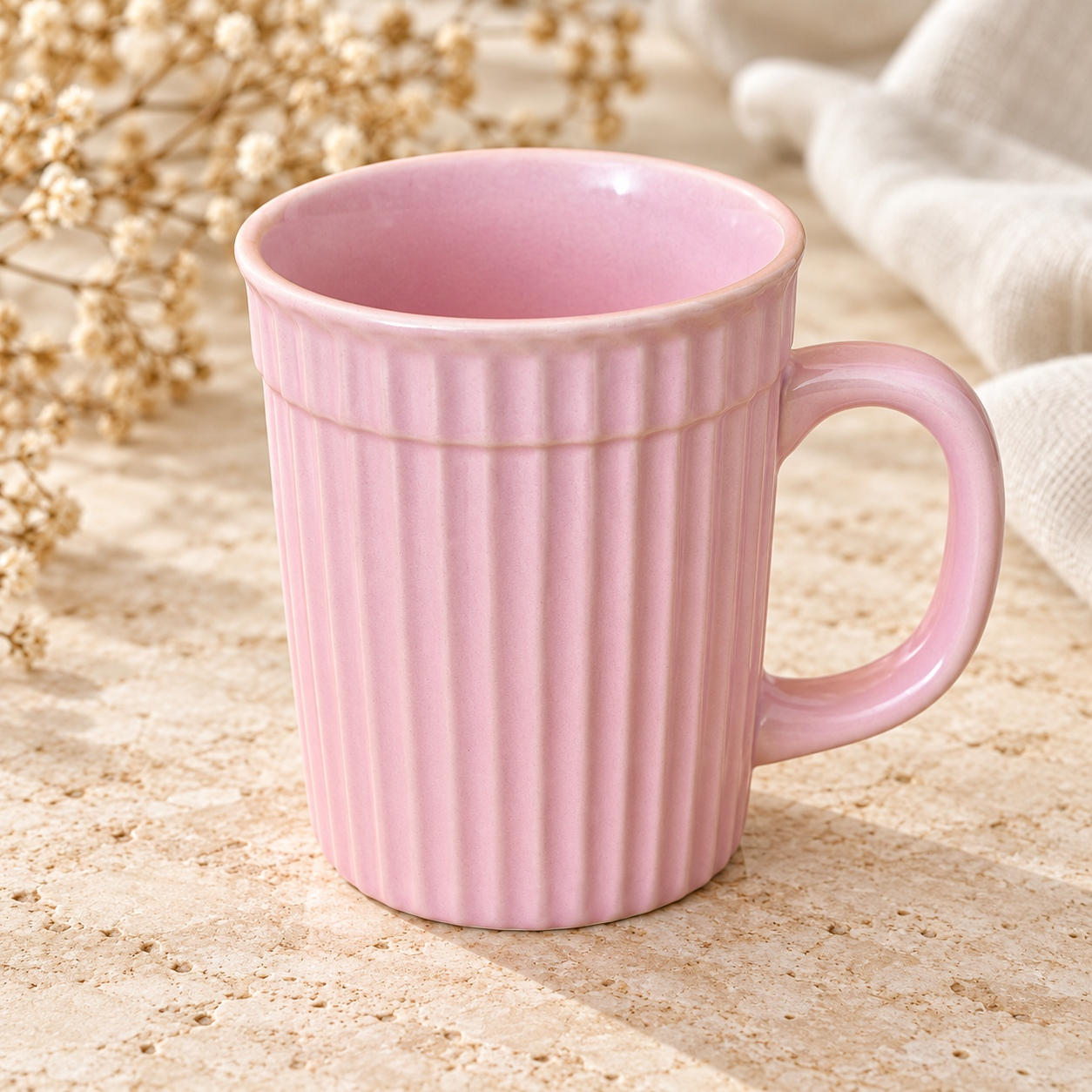 Kunhar Ceramic Coffee Mugs - 1 Piece, Orchid, 290ml