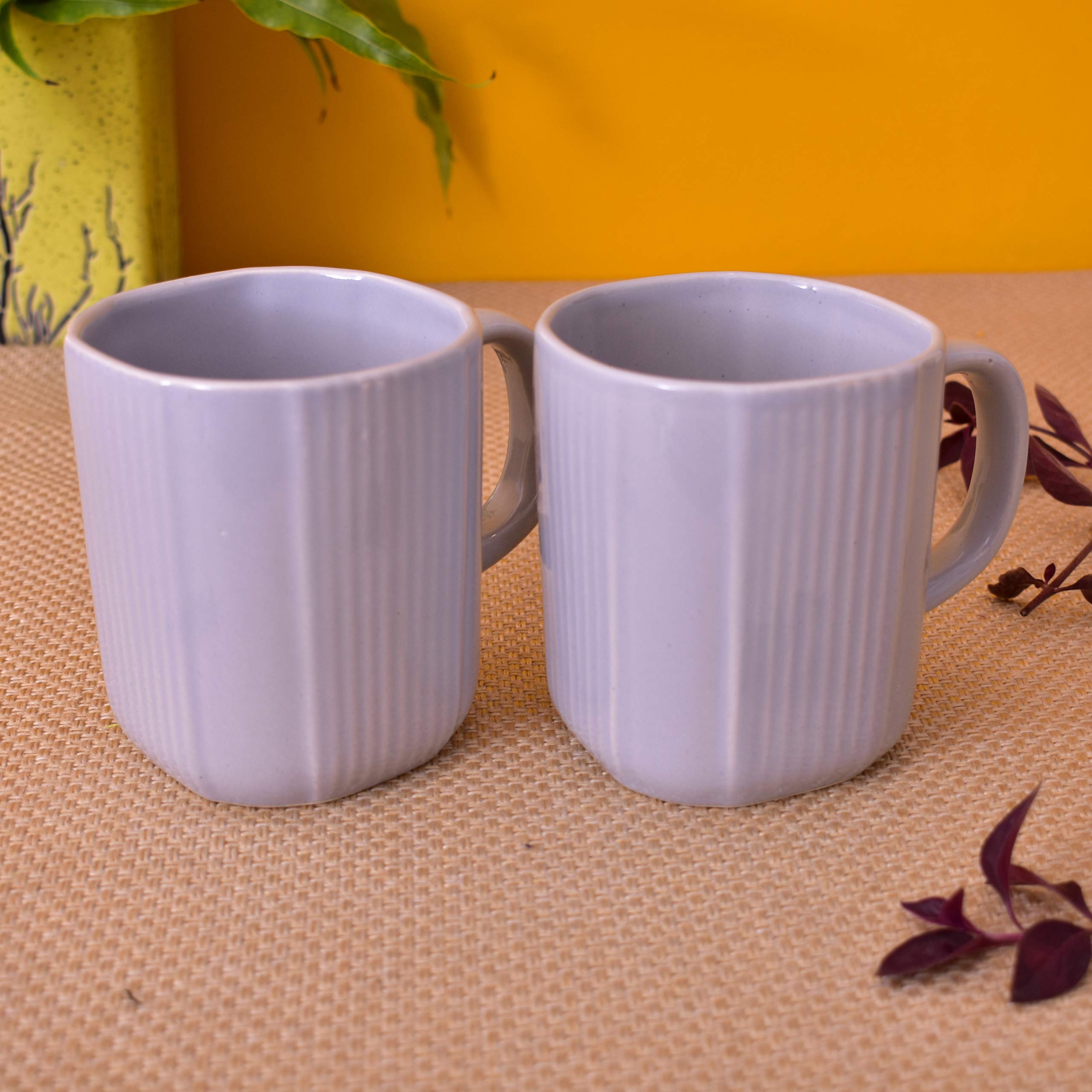 Kunhar Ceramic Coffee Mugs - 2 Piece, Baby Blue, 300ml - Image 4