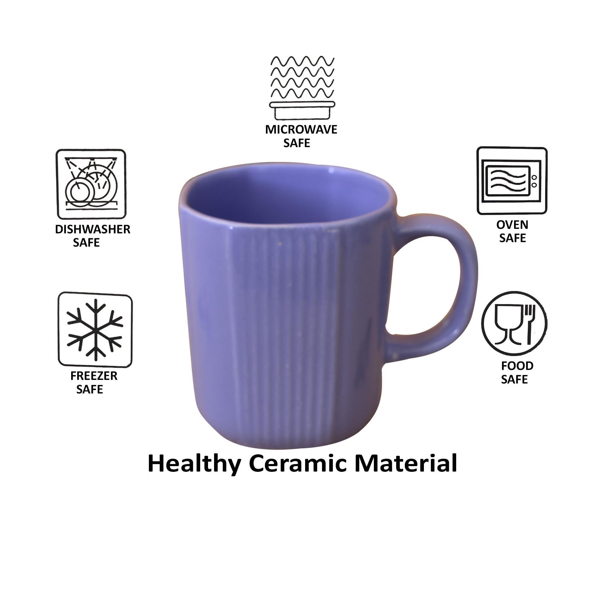 Kunhar Ceramic Coffee Mugs - 1 Piece, Cornflower Blue, 300ml - Image 4