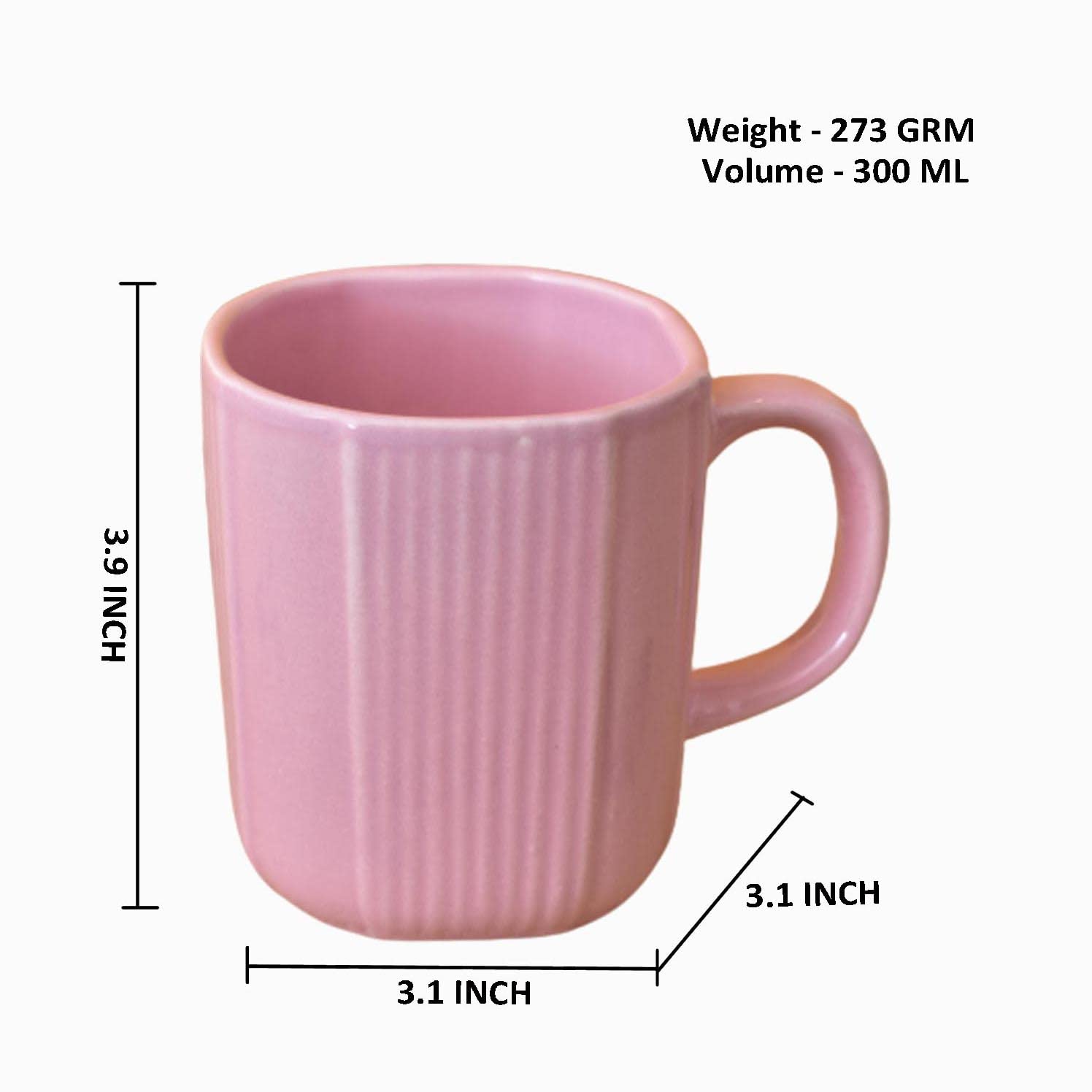 Kunhar Ceramic Coffee Mugs - 2 Piece, Orchid, 300ml - Image 2