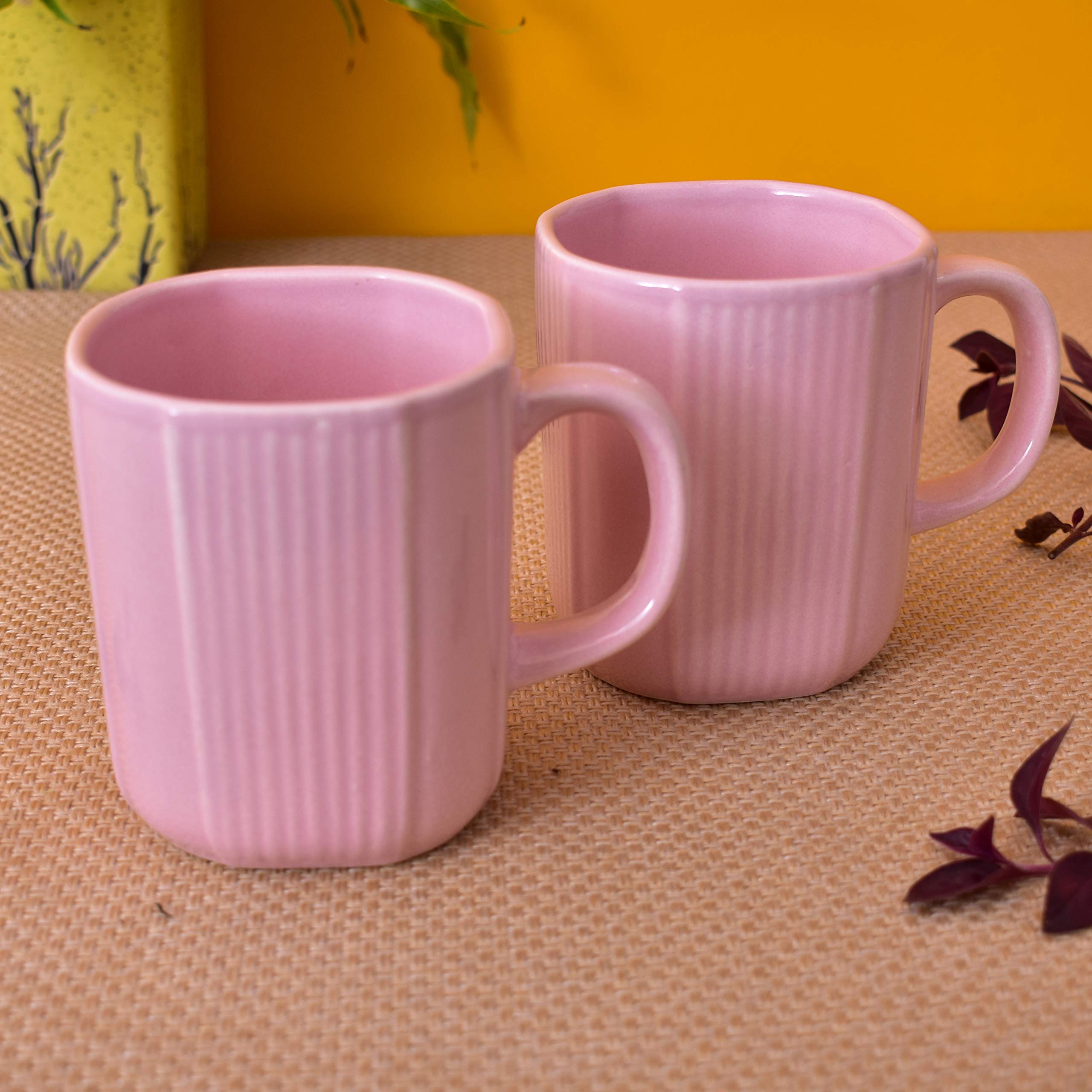 Kunhar Ceramic Coffee Mugs - 2 Piece, Orchid, 300ml - Image 4