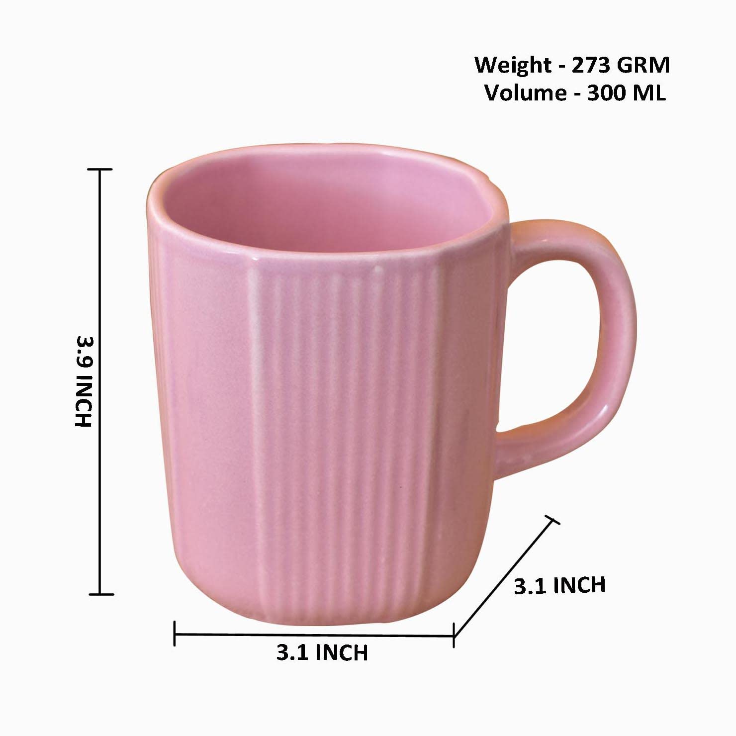 Kunhar Ceramic Coffee Mugs - 1 Piece, Orchid, 300ml - Image 2